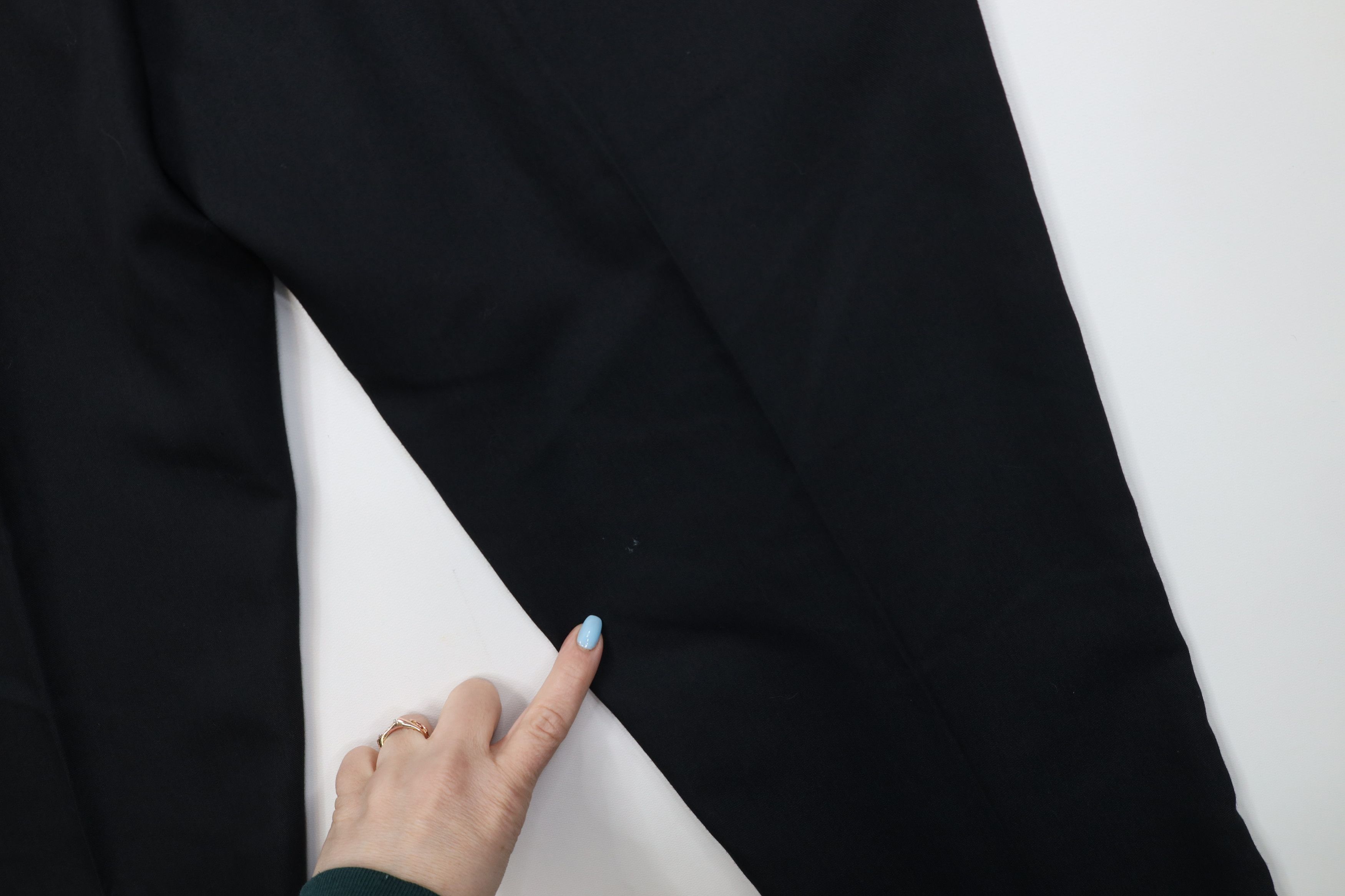 Vintage Vintage 90s Gabardine Blend Knit Wide Leg Chino Pants Black Size US 32 / EU 48 - 13 Thumbnail