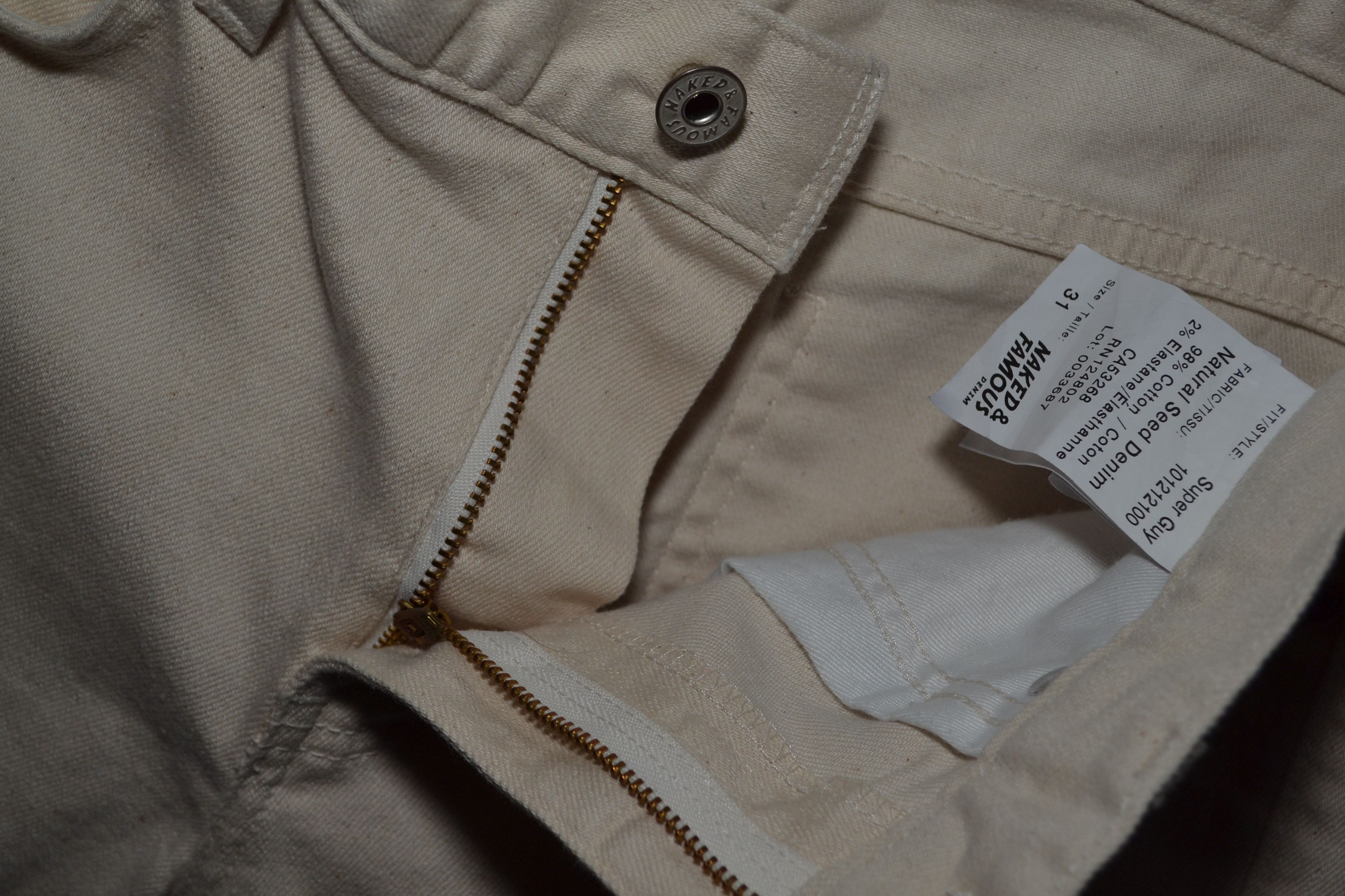Naked & Famous Naked & Famous Super Guy Natural Seed Denim 31 Jeans Size US 31 - 12 Thumbnail