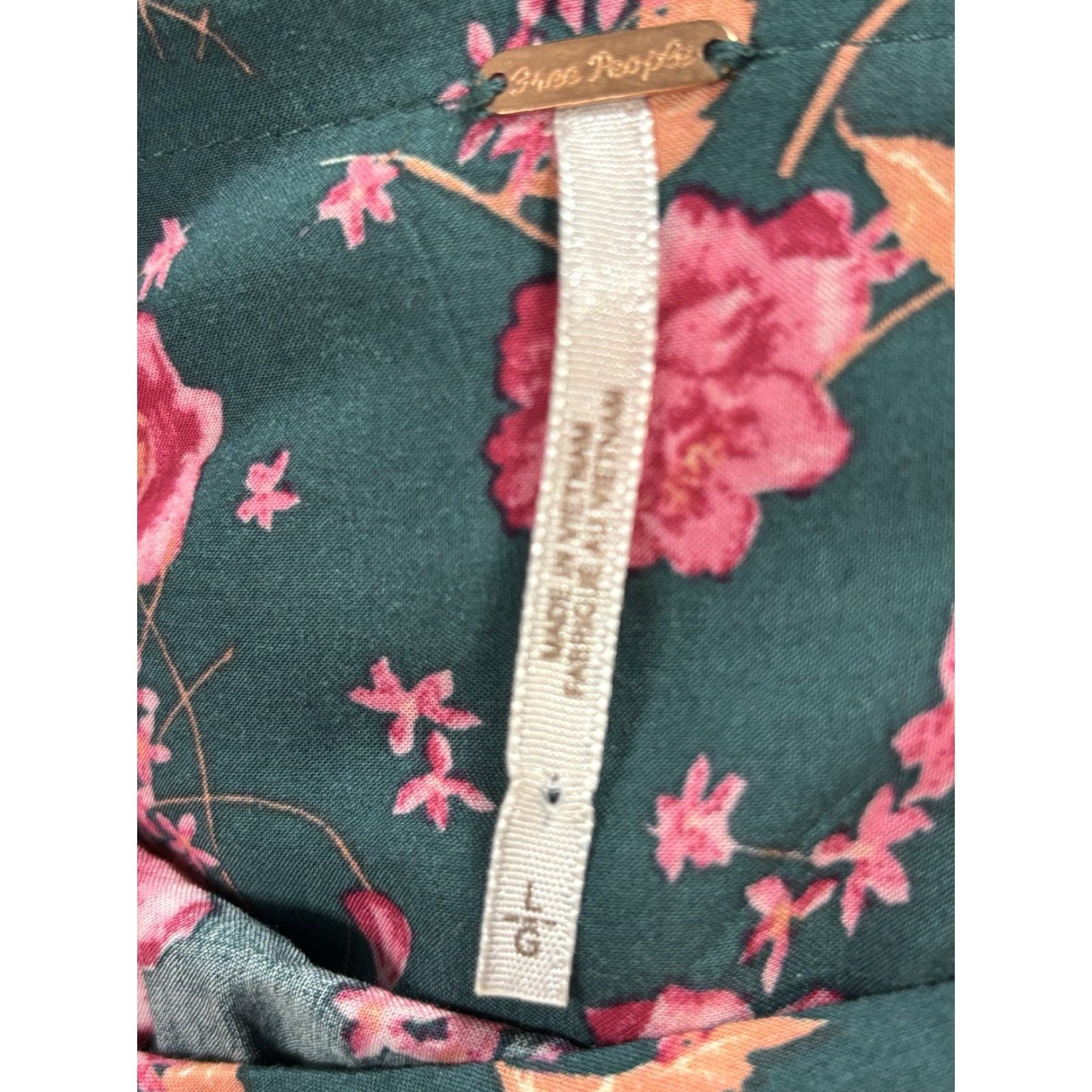 Free People Free People Mini Dress Size Large Oversize Long Sleeve Dark Floral Flower Fields Size L / US 10 / IT 46 - 7 Thumbnail