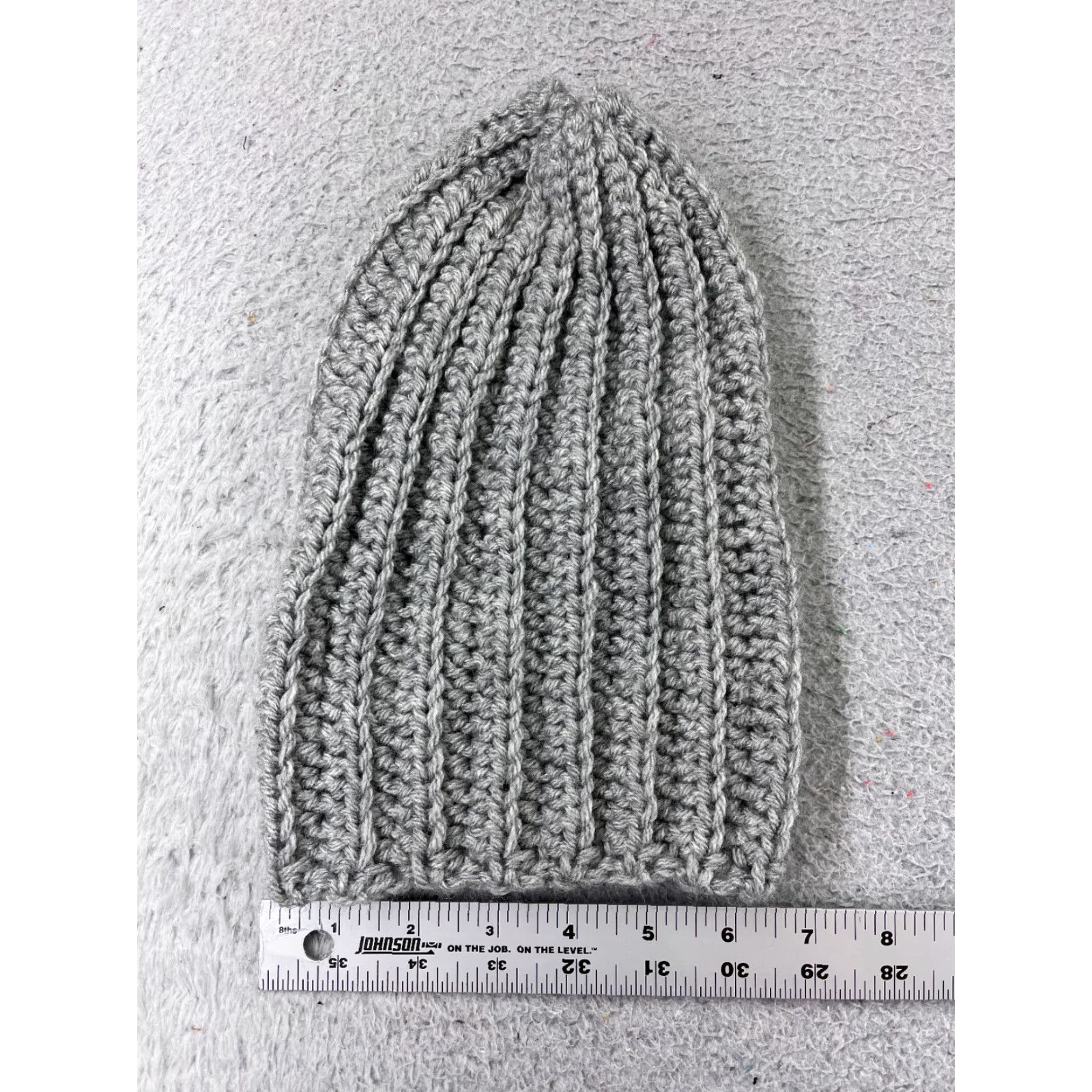 Vintage Gray Knit Beanie Toque Adult One Size Acrylic Winter Ski Hat Unisex Size ONE SIZE - 2 Thumbnail