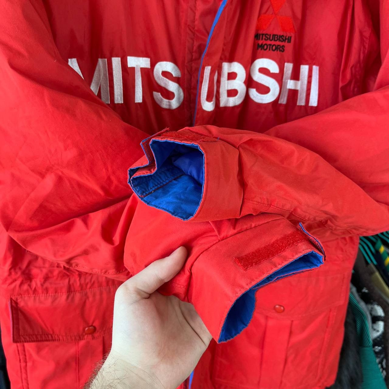 Japanese Brand × Vintage Vintage 90s Mitsubishi Motors Parka Coat Racing Jacket Size US L / EU 52-54 / 3 - 8 Thumbnail