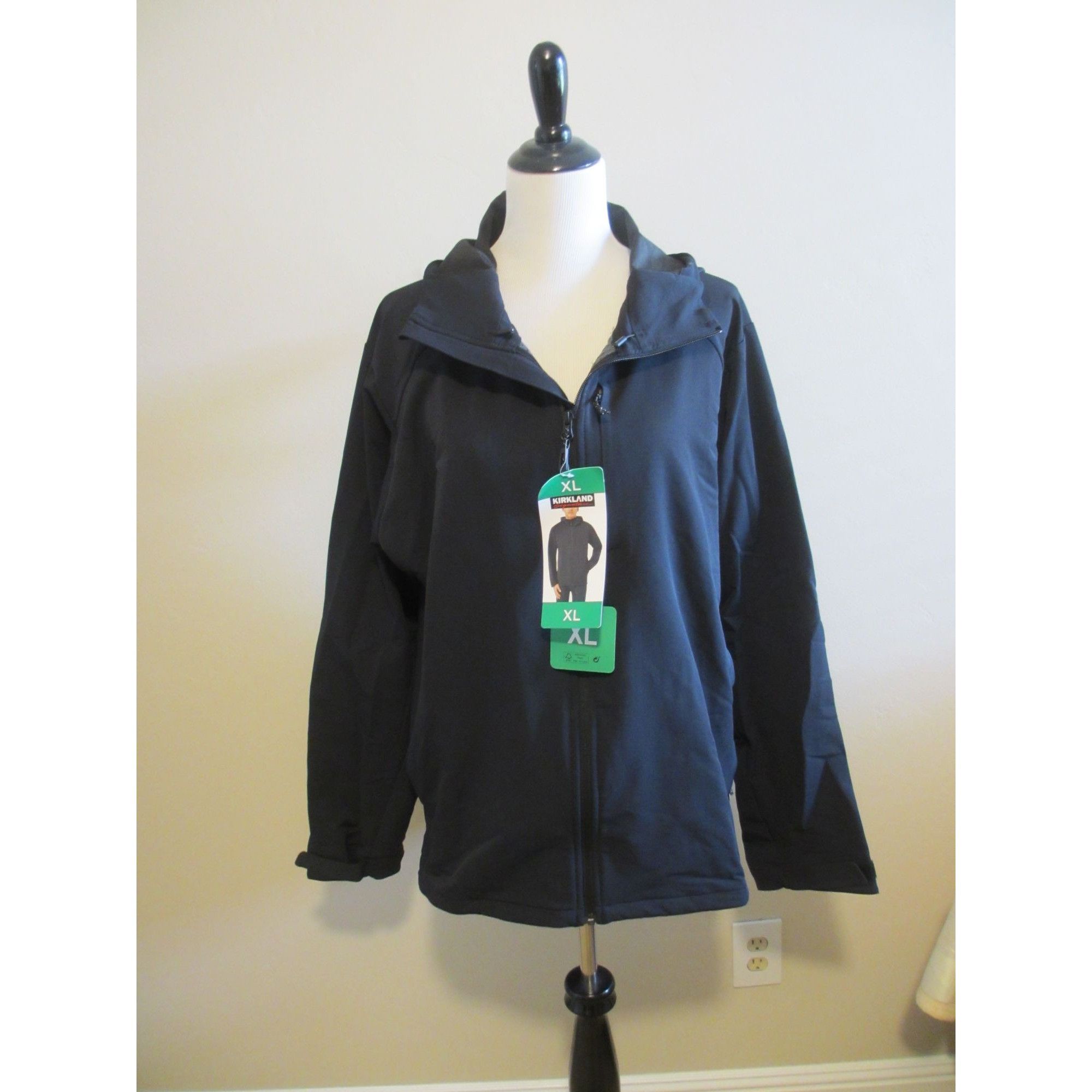 Kirkland Signature Kirkland Signature Mens XL Black Hooded Jacket With Full-Zip Size US XL / EU 56 / 4 - 1 Thumbnail