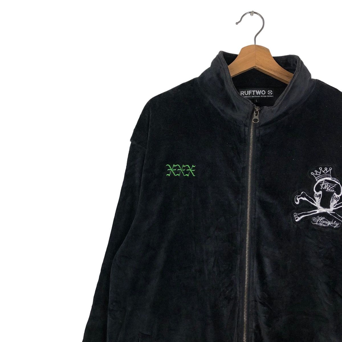 Japanese Brand × Vintage 📌VINTAGE VELVET BIKER JACKET RUFTWO JAPAN PUNK BIG LOGO Size US L / EU 52-54 / 3 - 7 Thumbnail