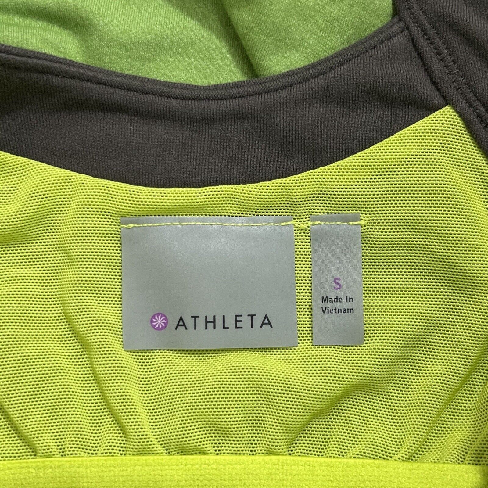 Gap Athleta Crossback Athletic Tank Top Green + Gray Logo Shirt Size S / US 4 / IT 40 - 3 Thumbnail