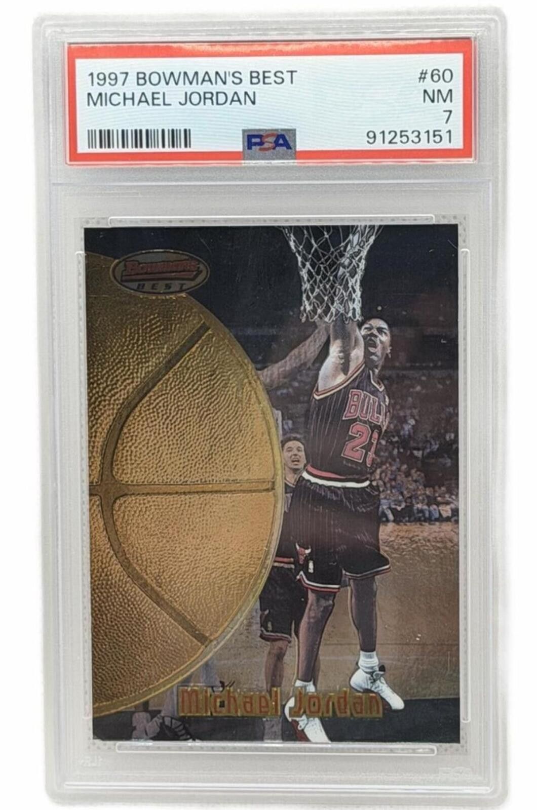 Other 1997 Bowman's Best Michael Jordan #60 Basketball Card PSA 7 Size ONE SIZE - 1 Thumbnail