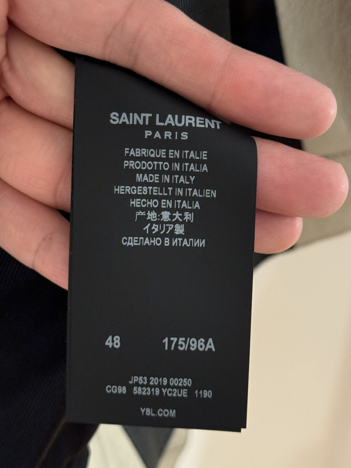 Saint Laurent Paris Saint Laurent FW19 Striped Jacket in Satinated Lambskin Size US M / EU 48-50 / 2 - 5 Thumbnail