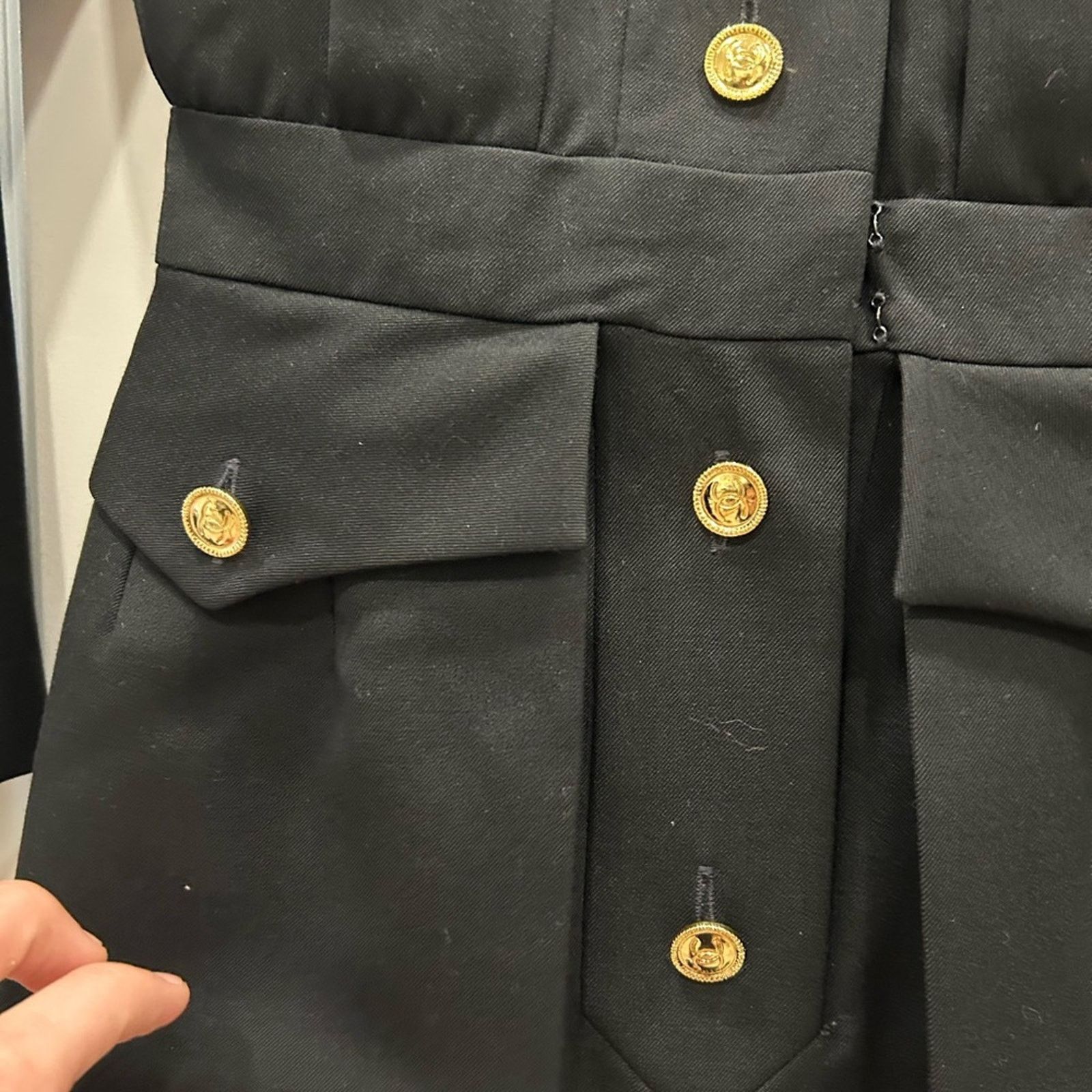 Chanel Chanel Peplum Dress 1983 Boutique Box Pleats Gold Buttons 38 Size XS / US 0-2 / IT 36-38 - 14 Thumbnail
