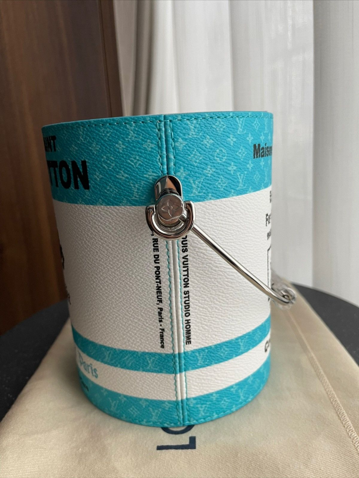 Louis Vuitton Louis Vuitton Lagoon Blue White Paint Can Monogram Bag Size ONE SIZE - 3 Thumbnail
