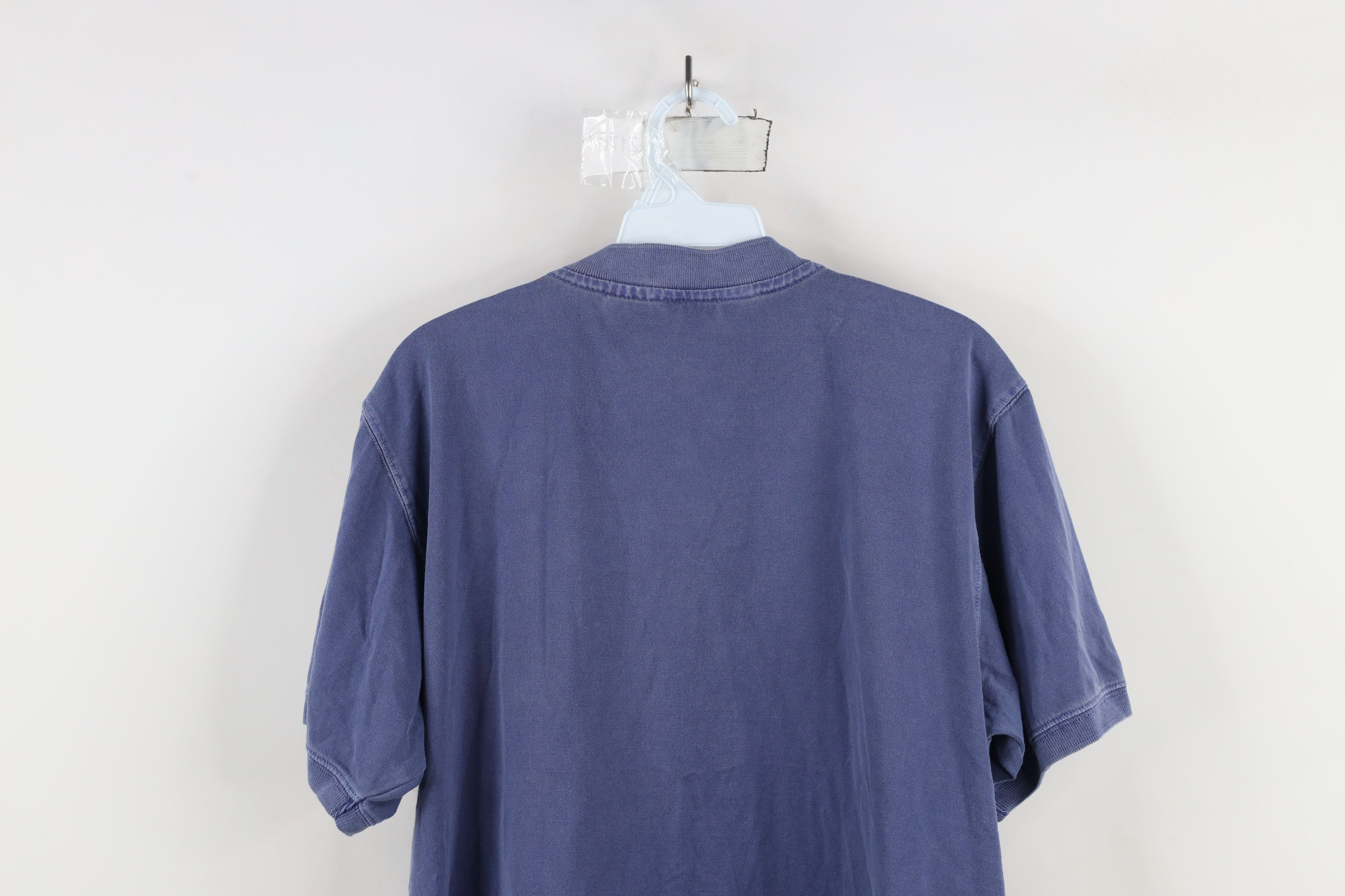Eddie Bauer × Vintage Vintage 90s Eddie Bauer Blank Stonewash Henley T-Shirt Blue Size US S / EU 44-46 / 1 - 11 Thumbnail