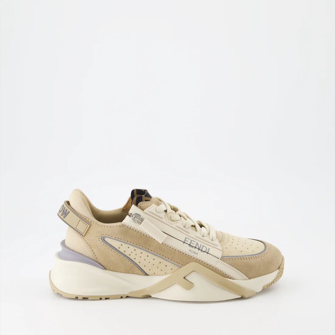 Fendi o1s1wg111224 Flow Sneakers in Beige Size US 6 / IT 36 - 1 Thumbnail