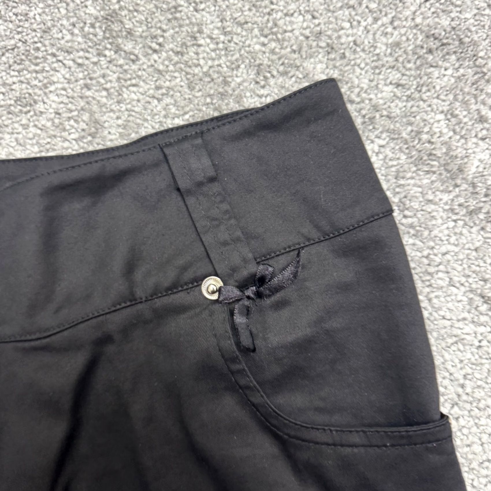 Vintage Na Na Paris Black Gingham Straight Leg Trouser Pants Womens 6 FR 8 Y2K Bows Button Casual Dressy Preppy Classic Size 28" / US 6 / IT 42 - 5 Thumbnail