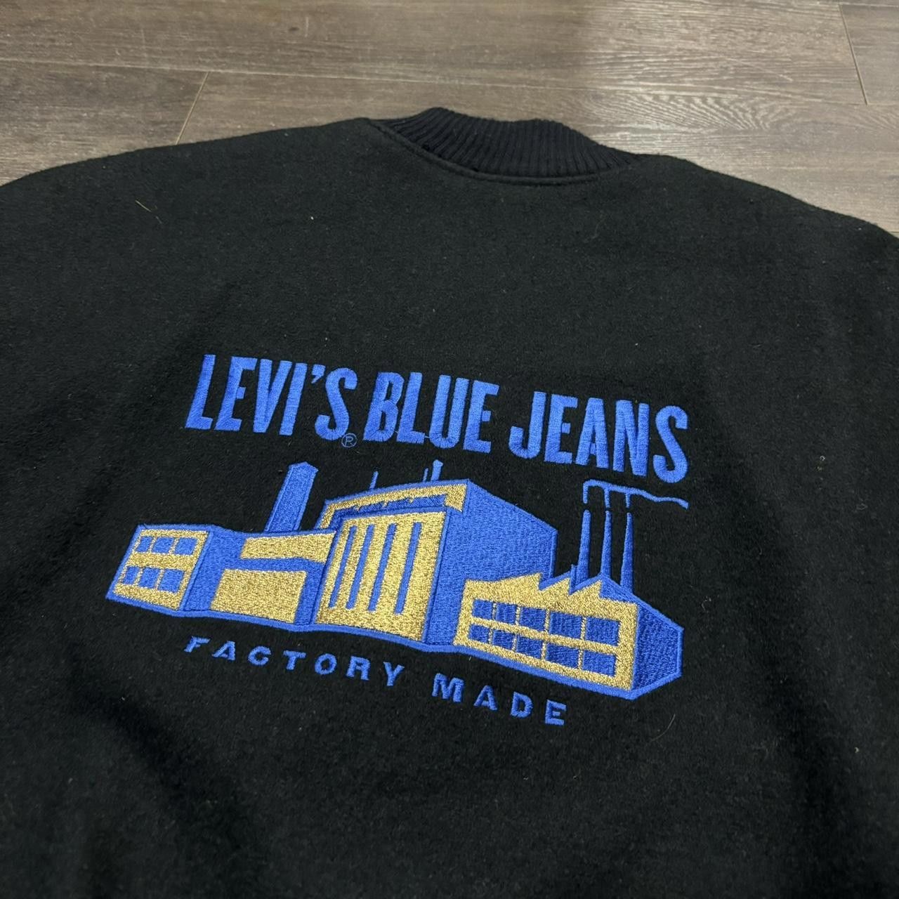 Levi's vintage Levi’s blue jeans factory made varsity jacket 90s XL Size US XL / EU 56 / 4 - 1 Thumbnail