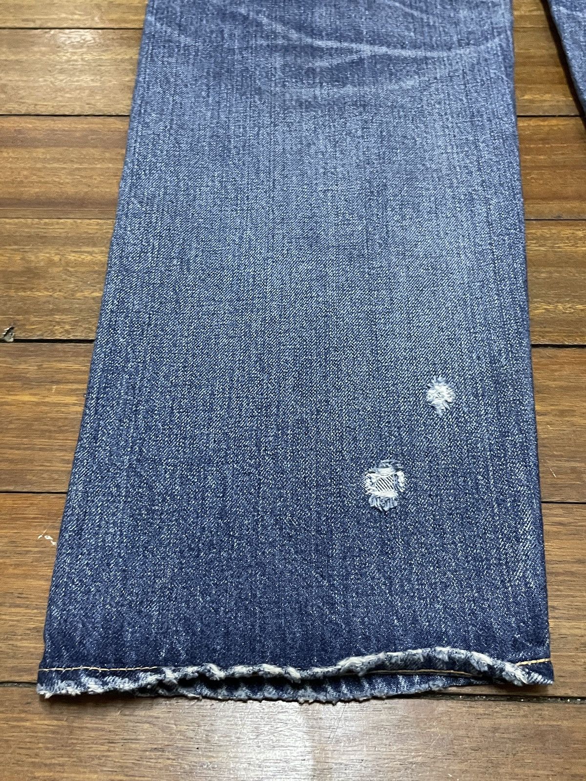 Japanese Brand × MOUSSY Very Rare Design Vintage Moussy Patchwork Ripped Jeans 1990s Size US 34 / EU 50 - 7 Thumbnail