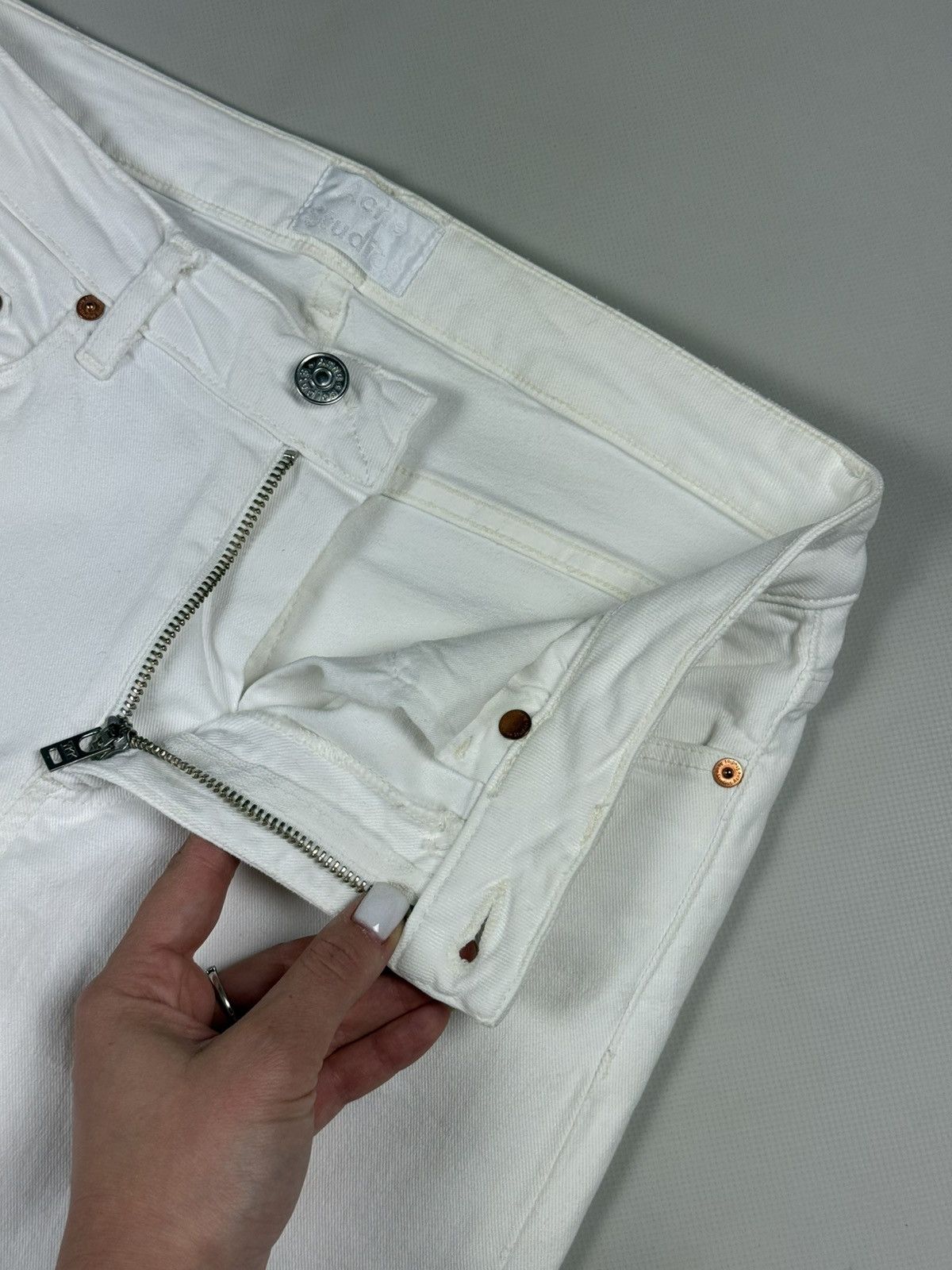 Acne Studios Acne Studios Skin 5 White Vintage Ladies Skinny Jeans Size 29" - 11 Thumbnail