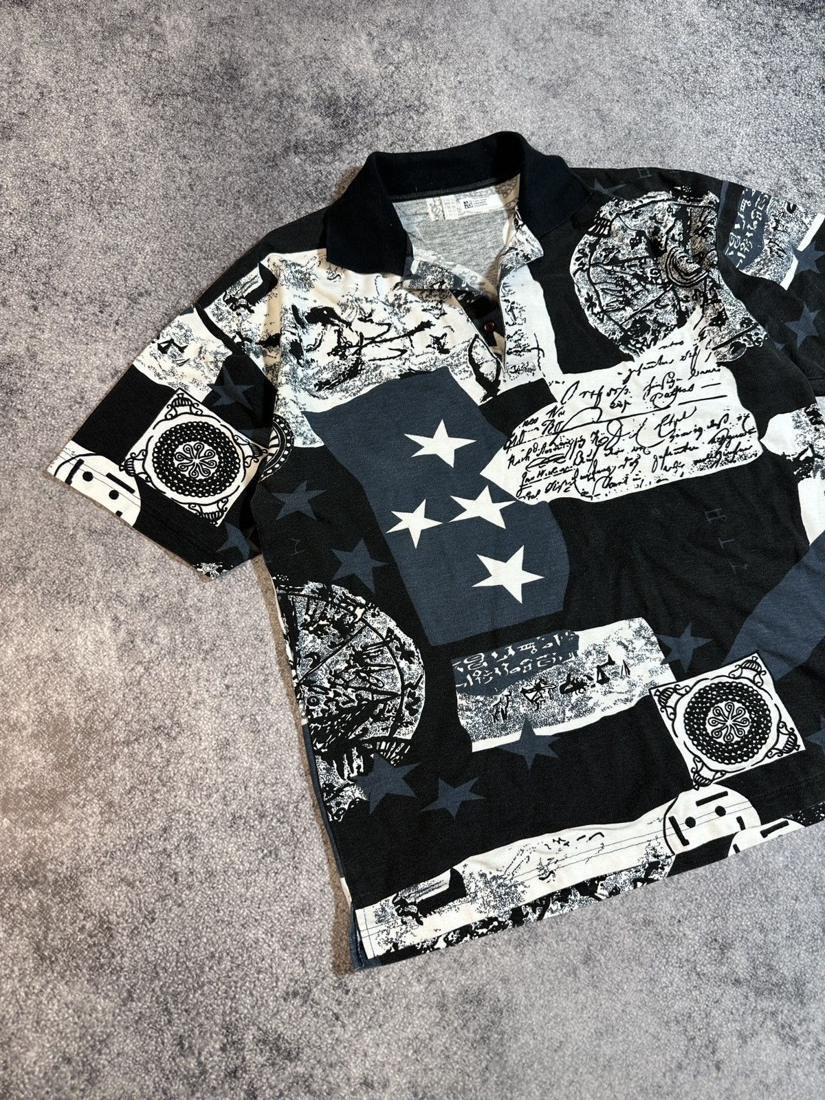 Vintage Vintage Full Print Polo Streetwear Rare Casual Style Y2K L Size US L / EU 52-54 / 3 - 2 Thumbnail