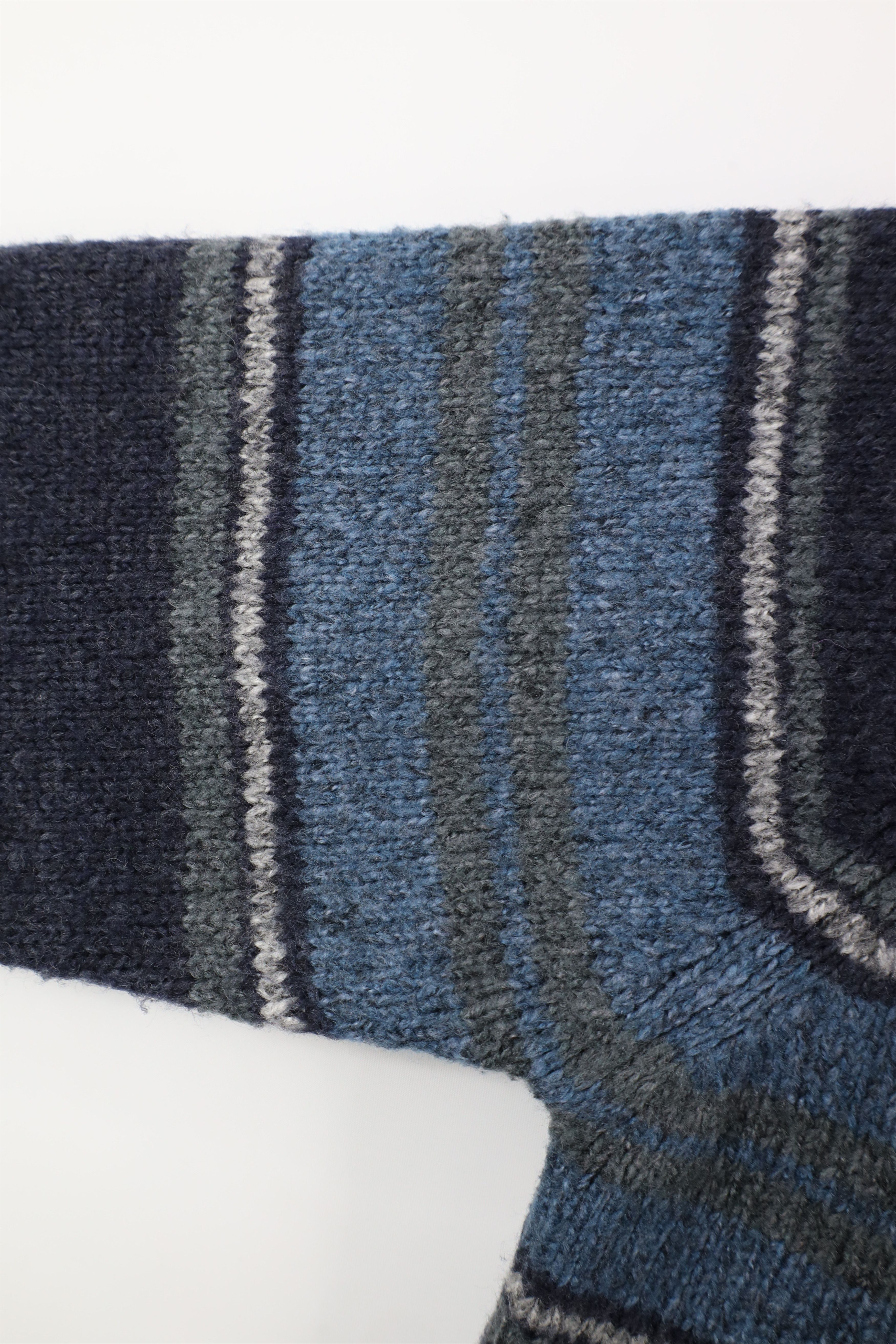 Vintage Vintage 90s Streetwear Chunky Wool Blend Knit Sweater Blue Size US XXL / EU 58 / 5 - 5 Thumbnail
