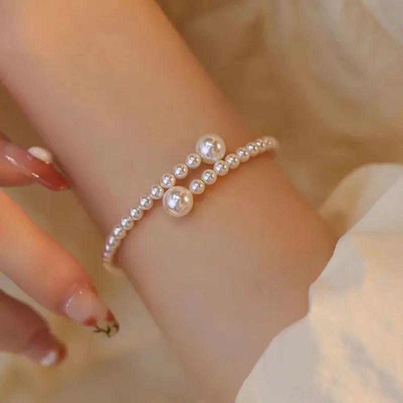 Other 1PC Imitation Pearl Bracelet Stretchable Size ONE SIZE - 1 Thumbnail