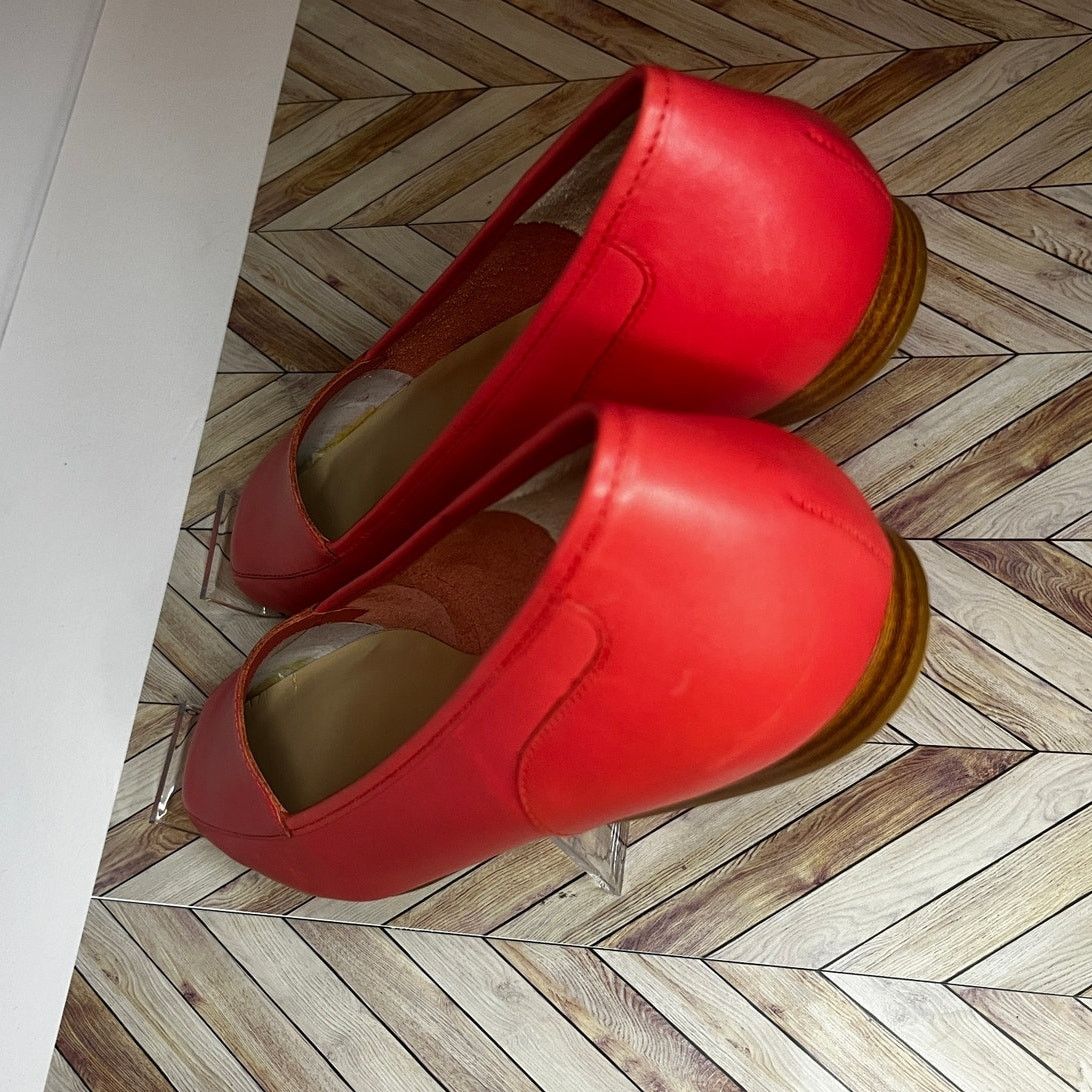 Other Enzo Angiolini Leather Square Toe Flat Shoes Red 9.5N Size US 9.5 / IT 39.5 - 6 Thumbnail