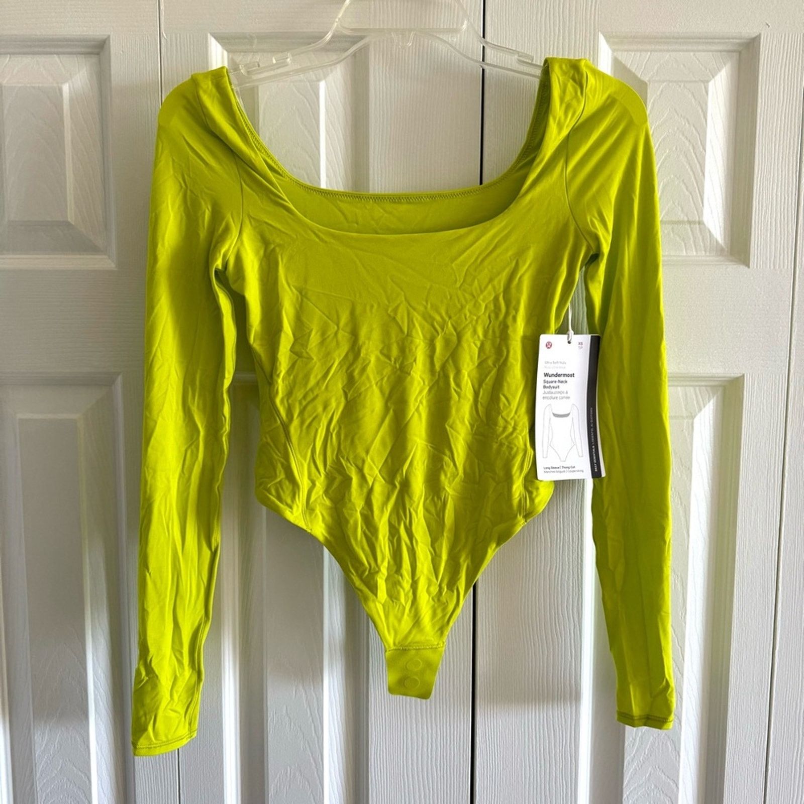 Lululemon NWT LULULEMON Wundermost Square-Neck Bodysuit, Size XS Green Size XS / US 0-2 / IT 36-38 - 2 Thumbnail