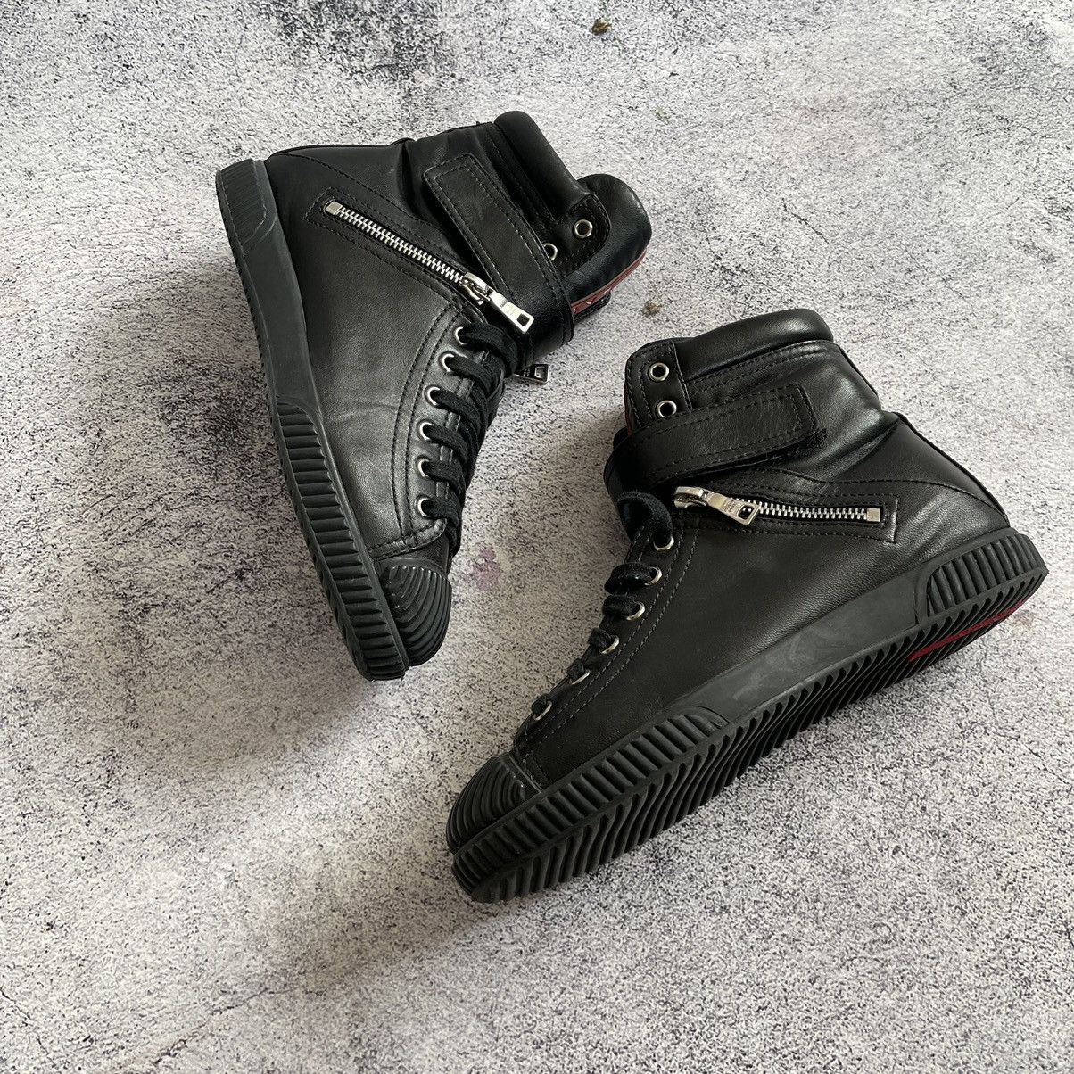 Prada Prada High Top Sneakers Double Zip Black Hi Shoes Vintage Size 37 Size US 7 / IT 37 - 8 Thumbnail