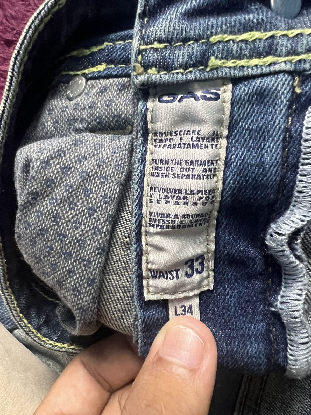 GAS GAS JEANS Italy Premium Denim - ALBERT Model Slim Fit (47) Size US 33 - 11 Thumbnail