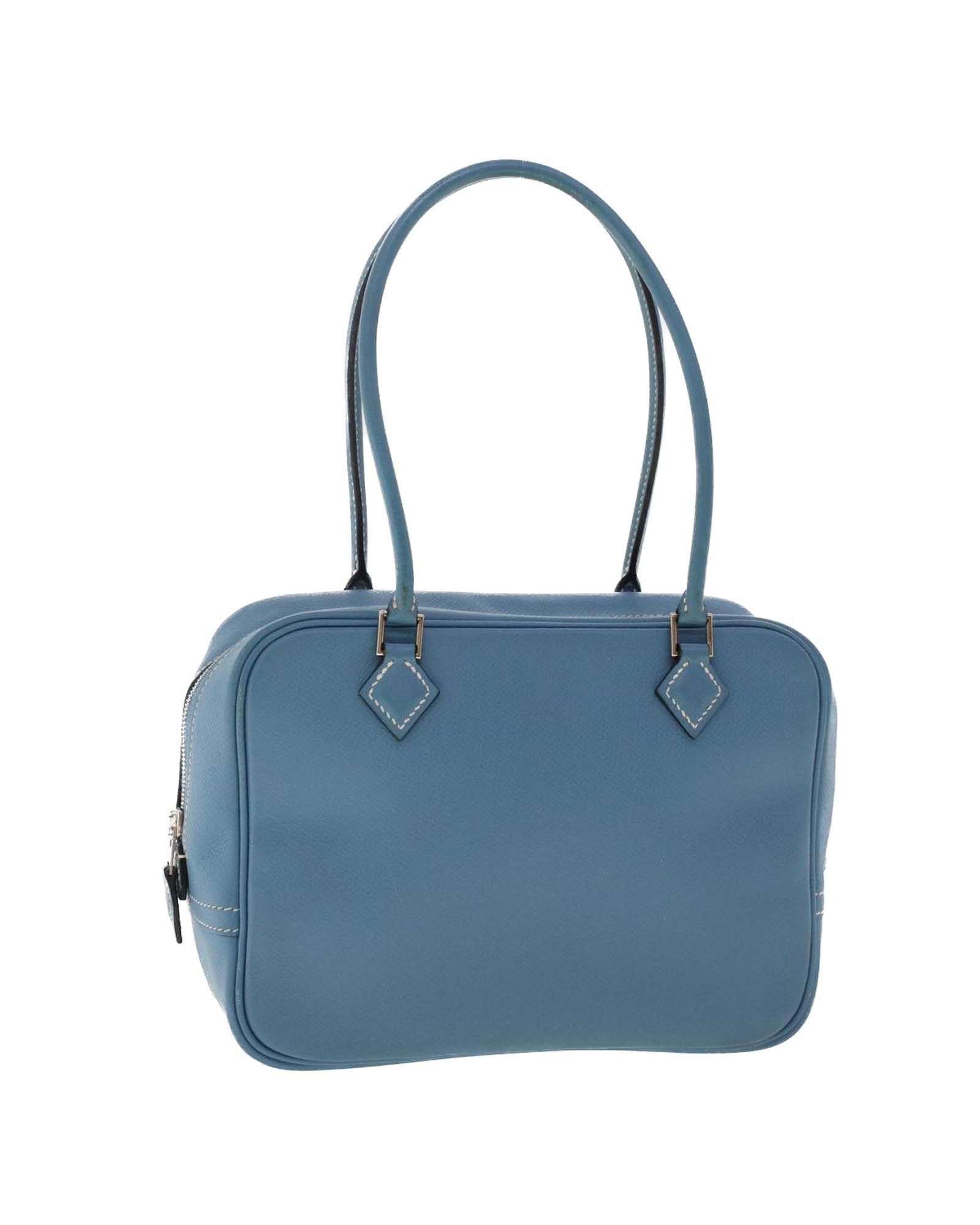 image of Light Blue Leather Hand Bag By Hermes, Women's