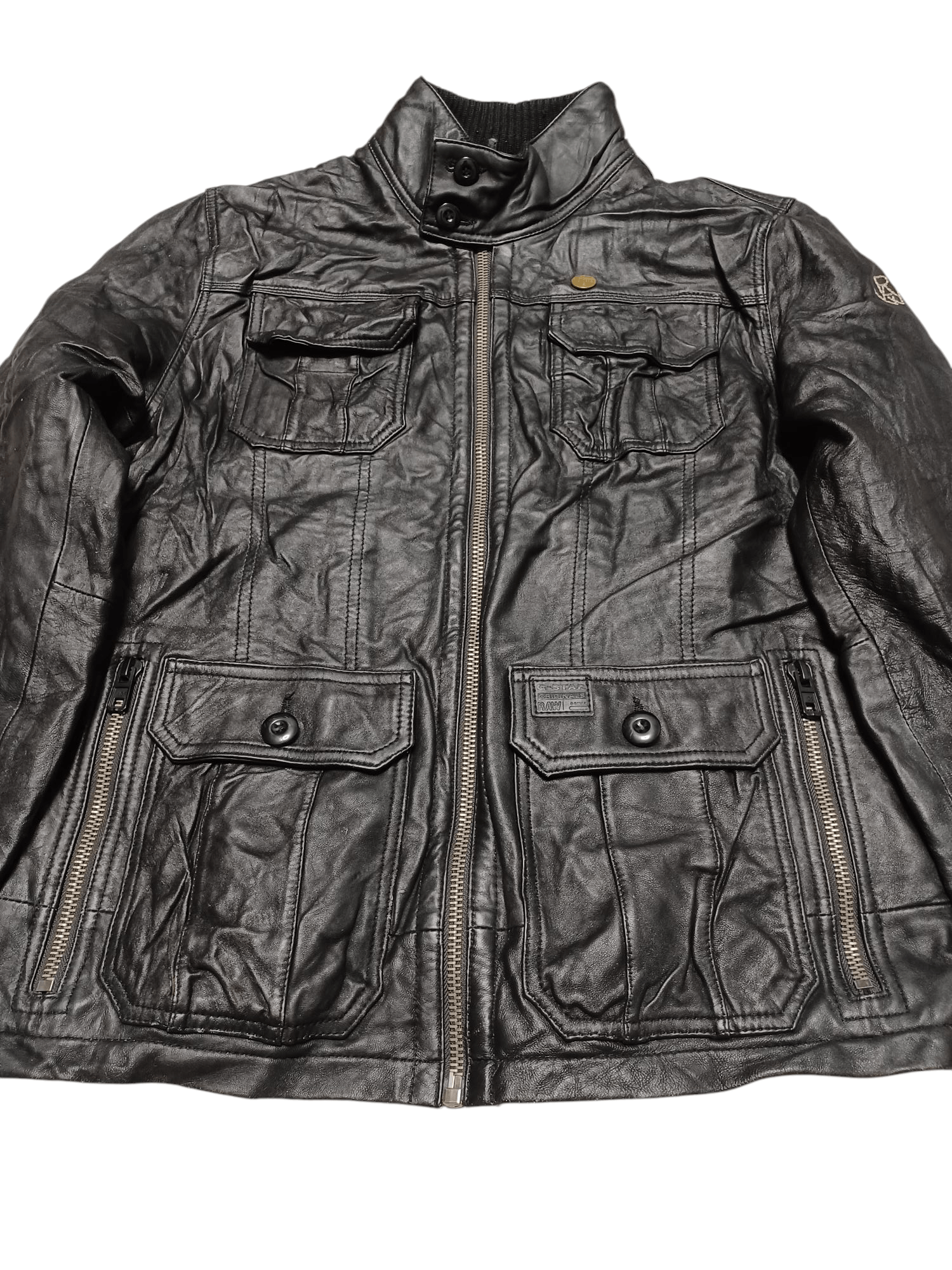 G-Star G STAR RAW FIRE LEATHER MULTIPOCKET JAPANESE JACKET Size US XL / EU 56 / 4 - 2 Thumbnail