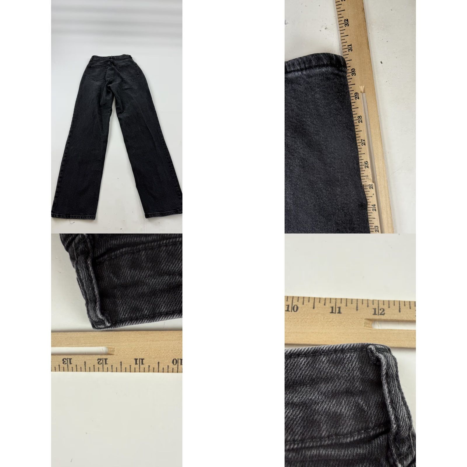 H&M H&M Divided Jeans Womens 2 Charcoal Wash High Rise Stretch Button Fly Wide Leg Jeans Size 26" / US 2 / IT 38 - 8 Thumbnail