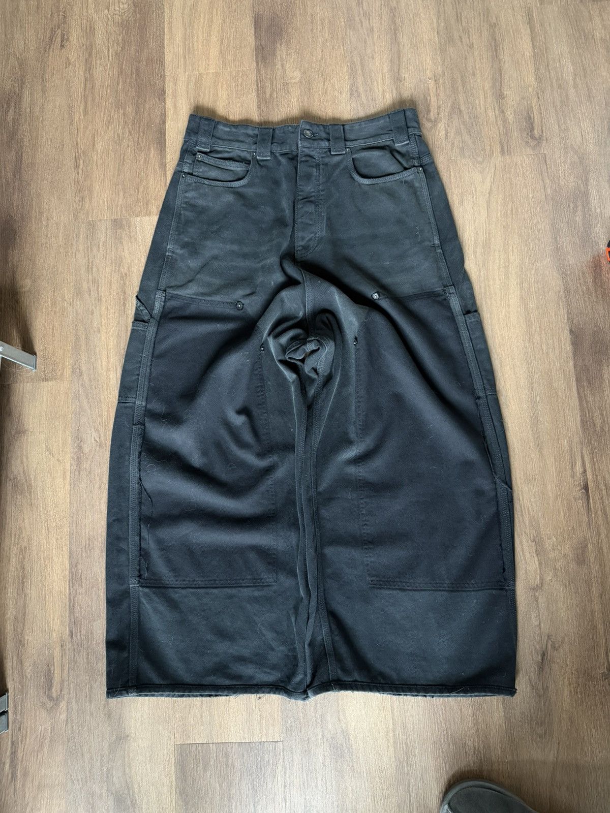 Balenciaga Balenciaga Cut Up Double Waist Baggy Denim Black/Dark