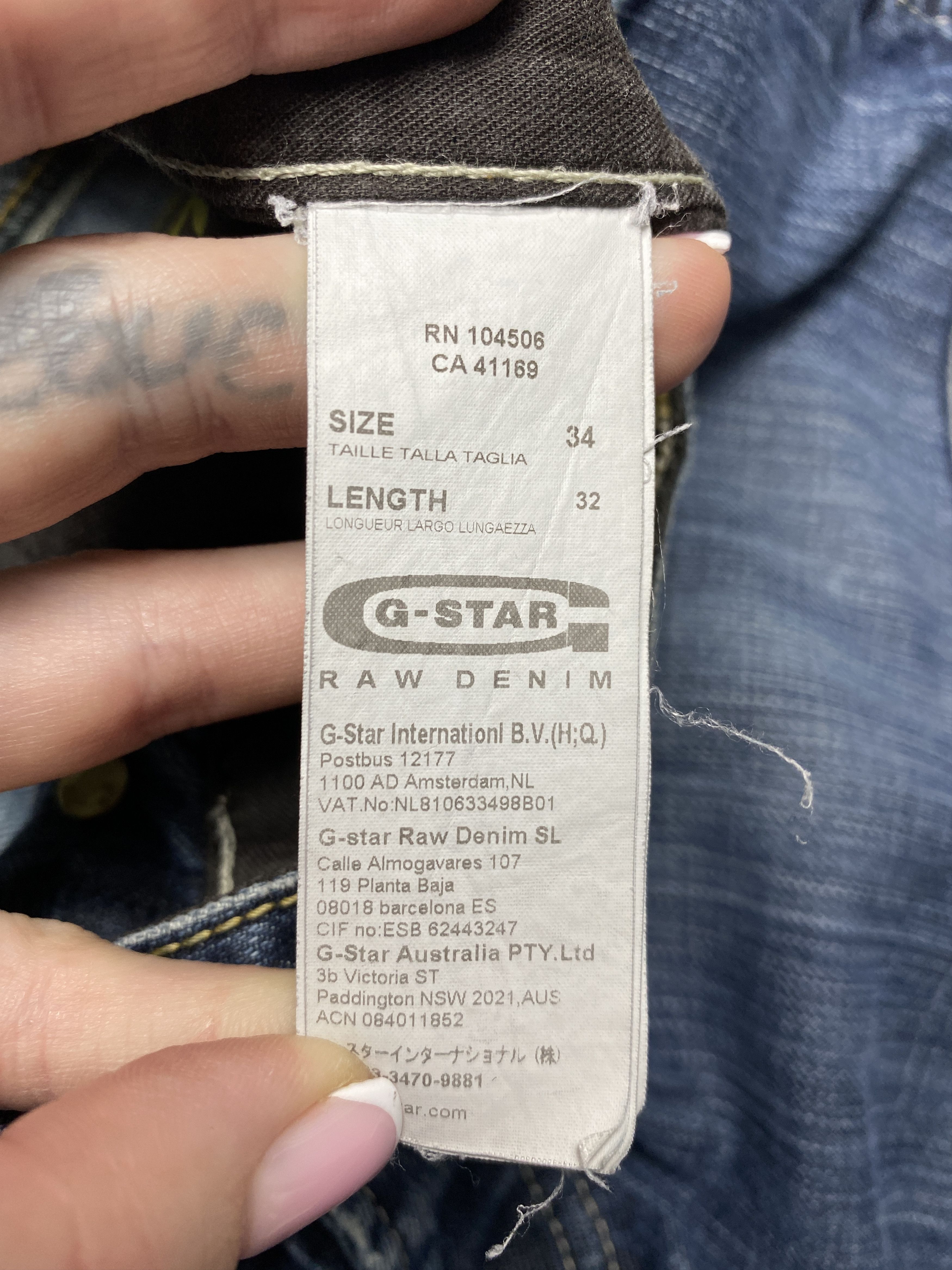 G-Star G Star Raw Mens Denim Pants Jeans Double Knee Size US 34 / EU 50 - 4 Thumbnail