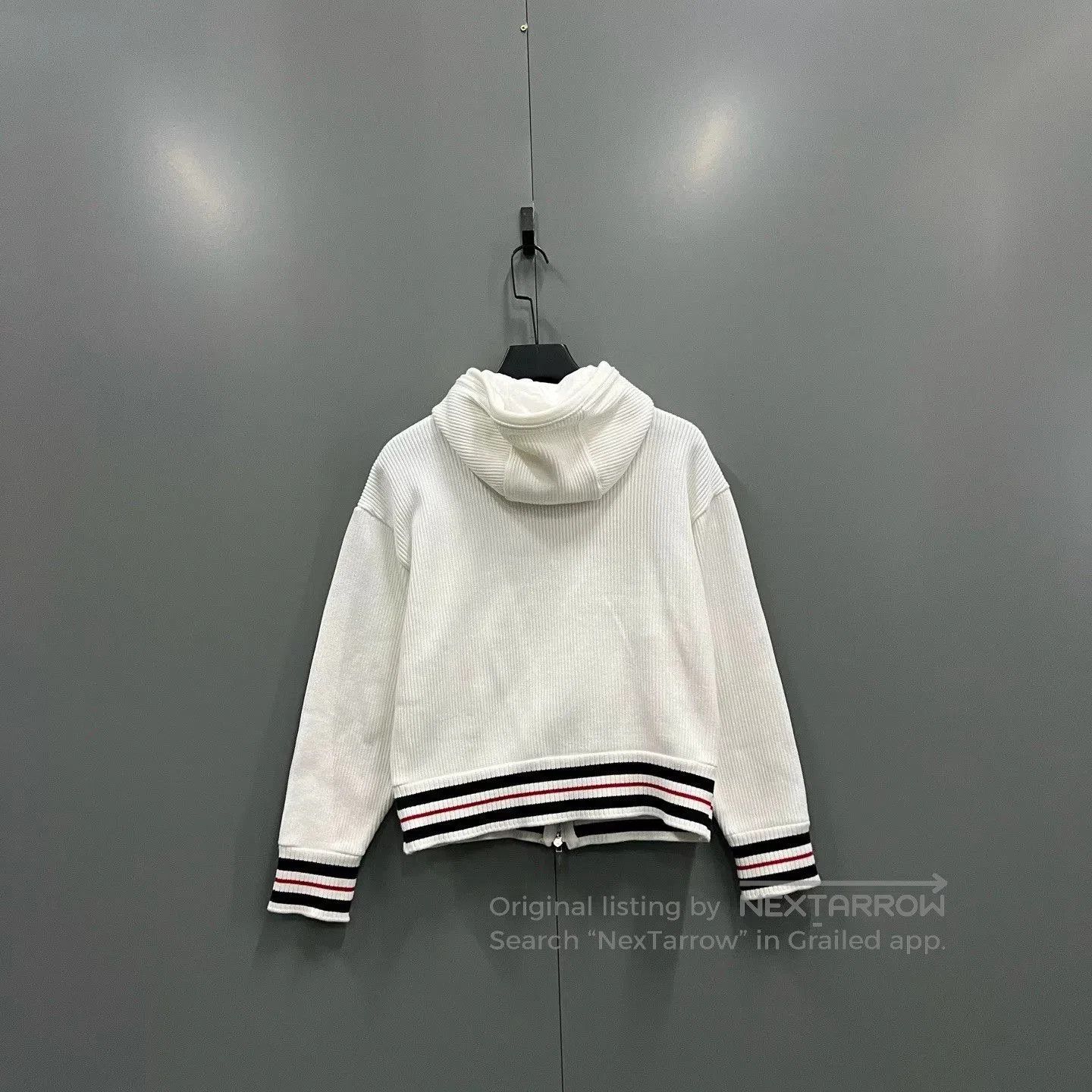 Thom Browne thom browne white striped zip-up hoodie. Size US XXS / EU 40 - 3 Thumbnail