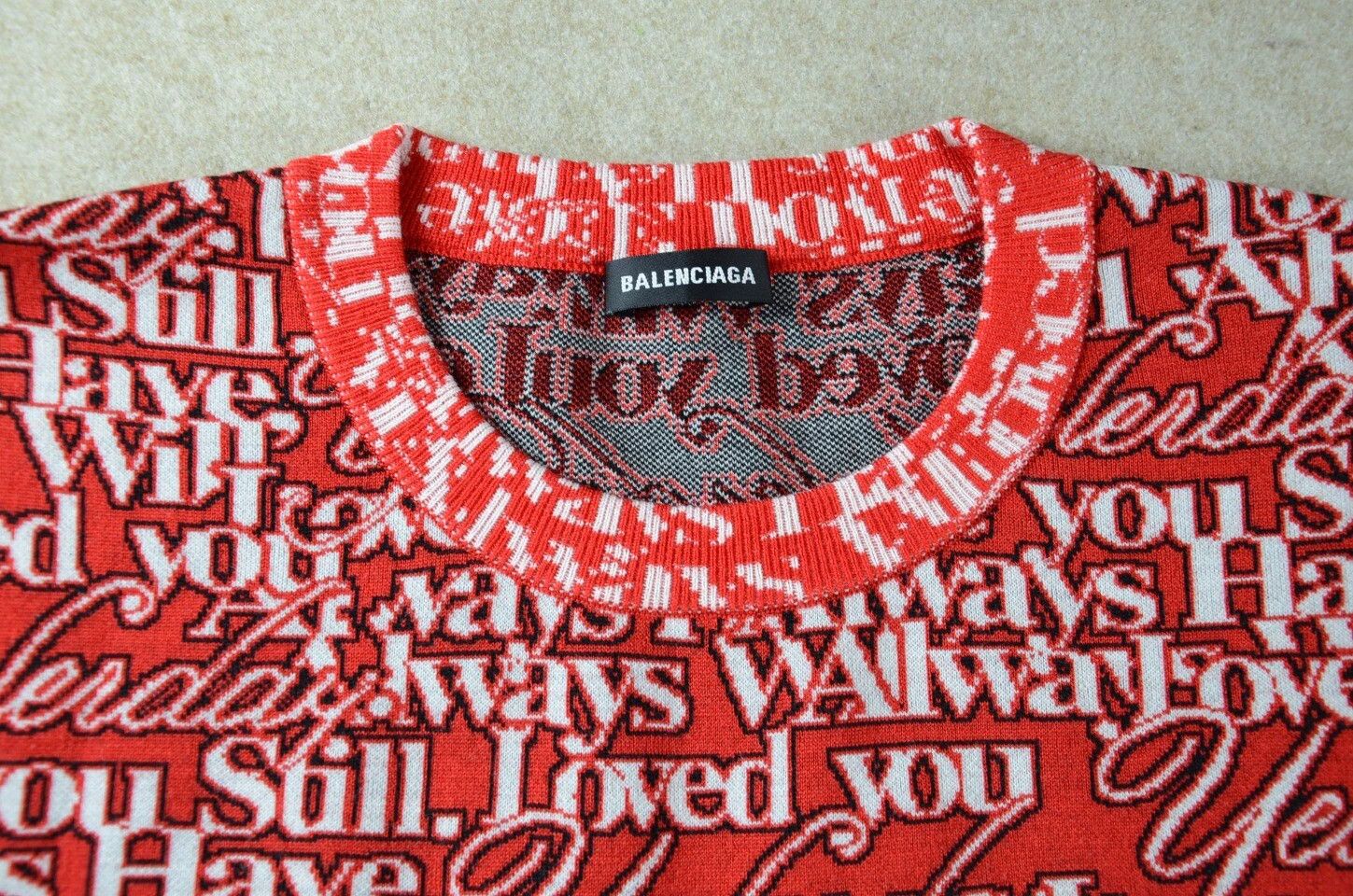 Balenciaga Balenciaga Red Full Logo Colorblocked Sweater Jacket Size M / US 6-8 / IT 42-44 - 3 Thumbnail