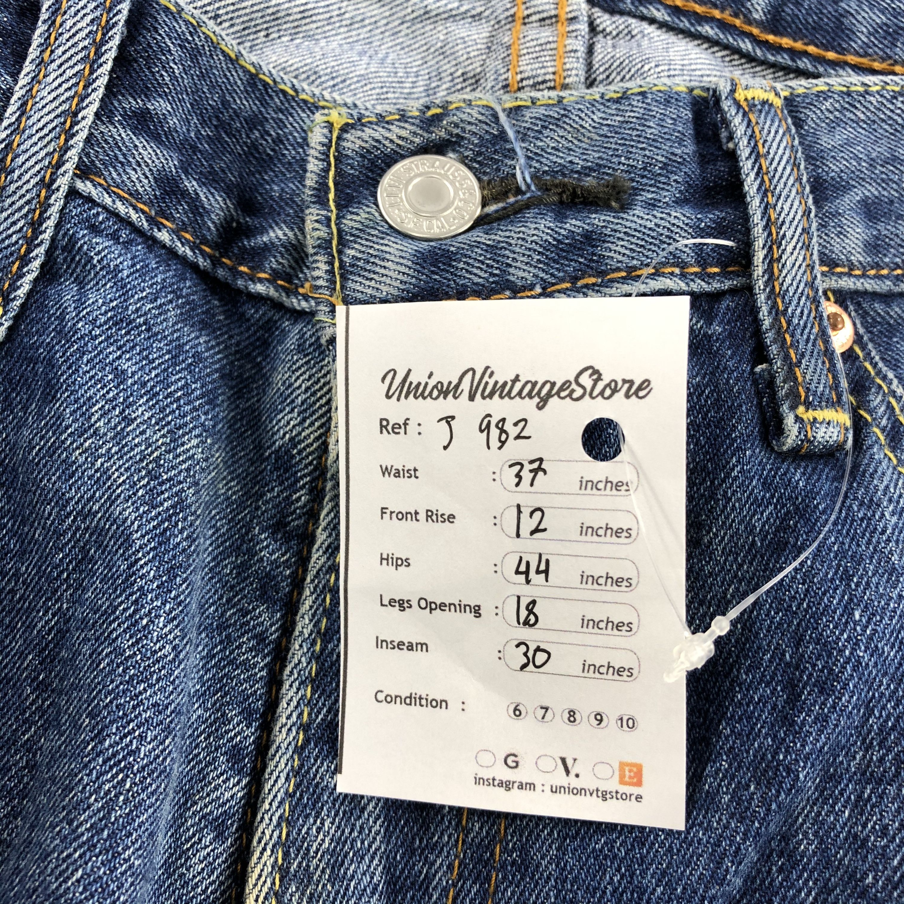 Levi's Vintage Blue Washed Levis 505 Jeans-J982 Size US 37 - 13 Thumbnail
