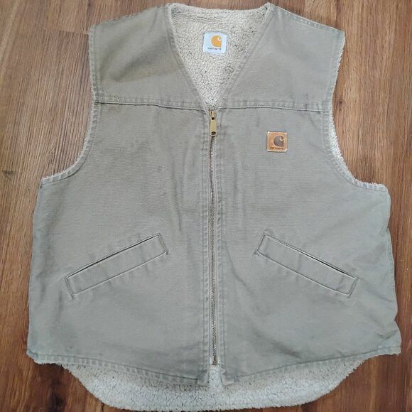 Carhartt Vintage Carhartt Washed Duck Sherpa Fleece Lined Vest Size US L / EU 52-54 / 3 - 2 Thumbnail