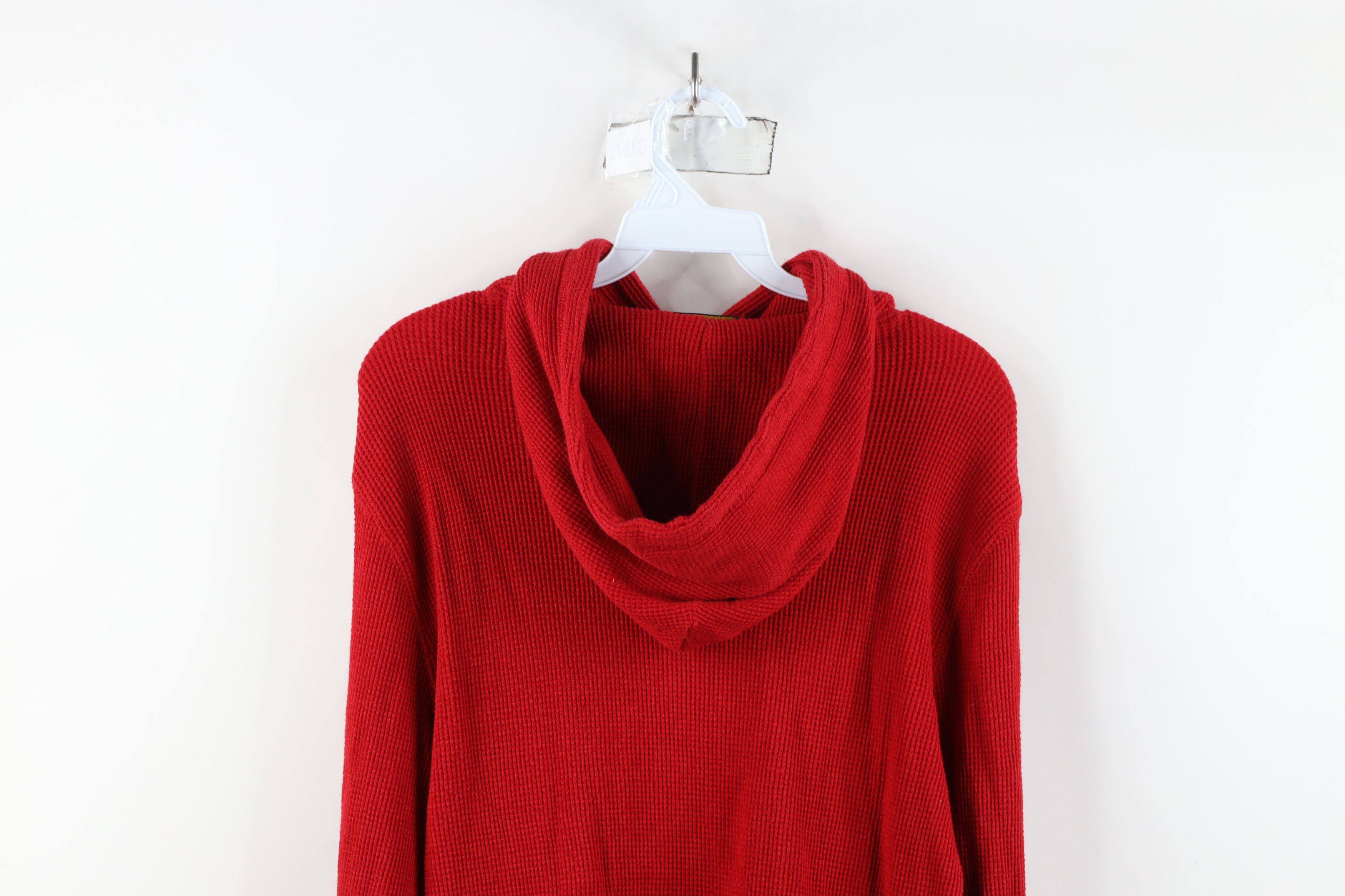 Ralph Lauren × Vintage Vintage Ralph Lauren Waffle Knit Hoodie Sweatshirt Red Size US M / EU 48-50 / 2 - 12 Thumbnail