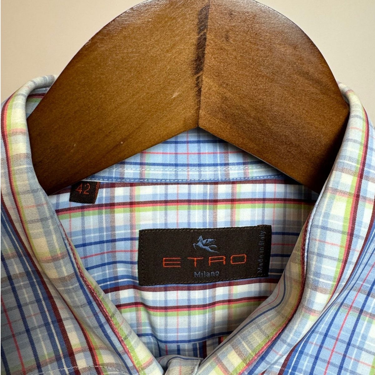 Etro ETRO Light Blue Plaid Button Down Dress Shirt - Size L Size US L / EU 52-54 / 3 - 5 Thumbnail
