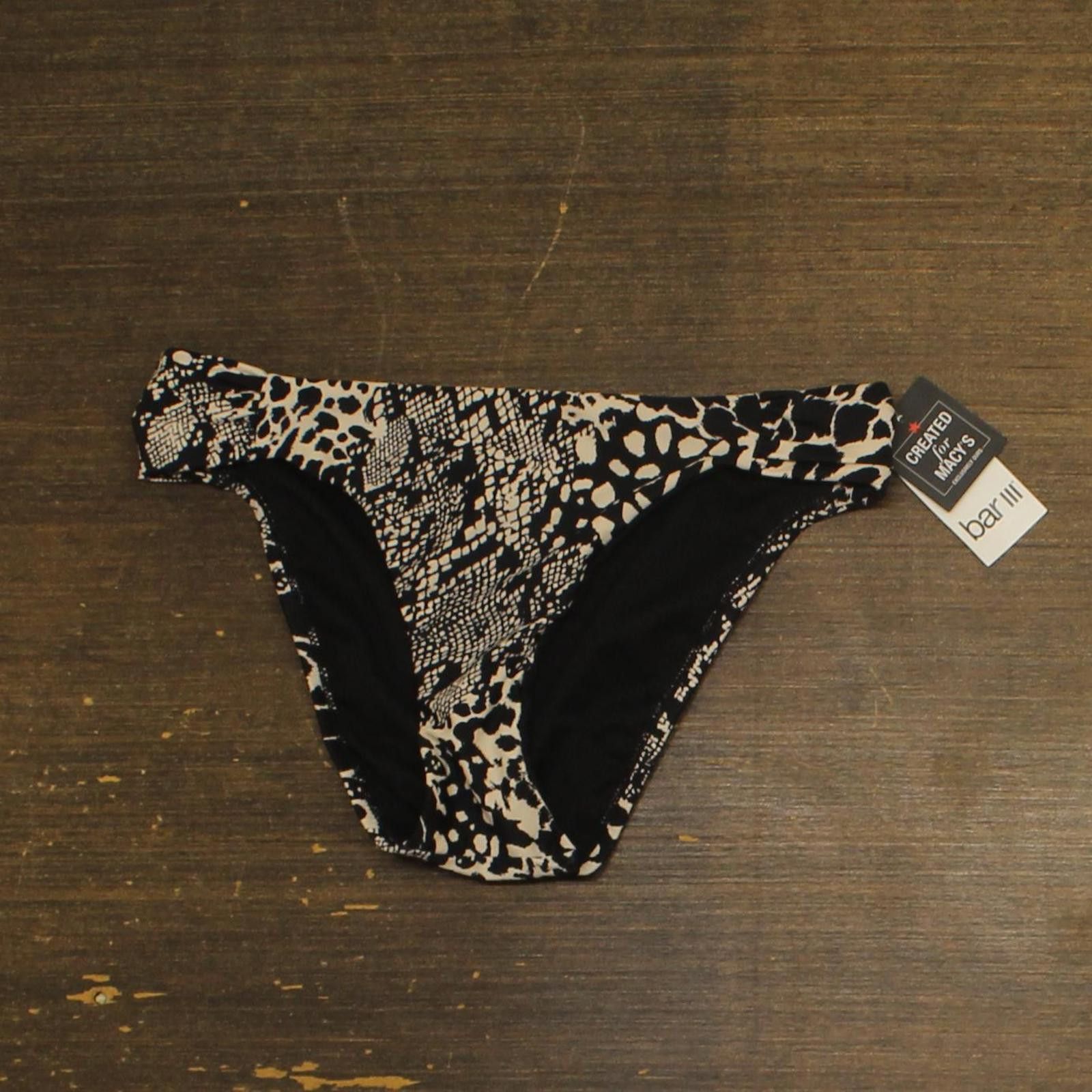 Bar III Nwt Bar Iii Womens Hipster Bikini Swim Bottom Black Multi Xs Size ONE SIZE - 1 Thumbnail