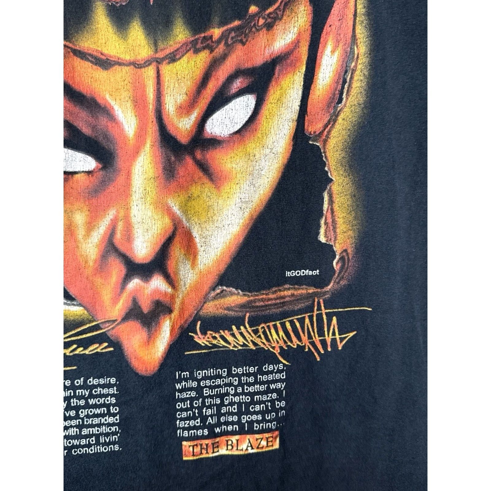 Vintage VINTAGE Da Link Went T-Shirt Hip Hop Streetwear Rap Tee XXL Black Faded 90s Mens Size US XXL / EU 58 / 5 - 5 Thumbnail