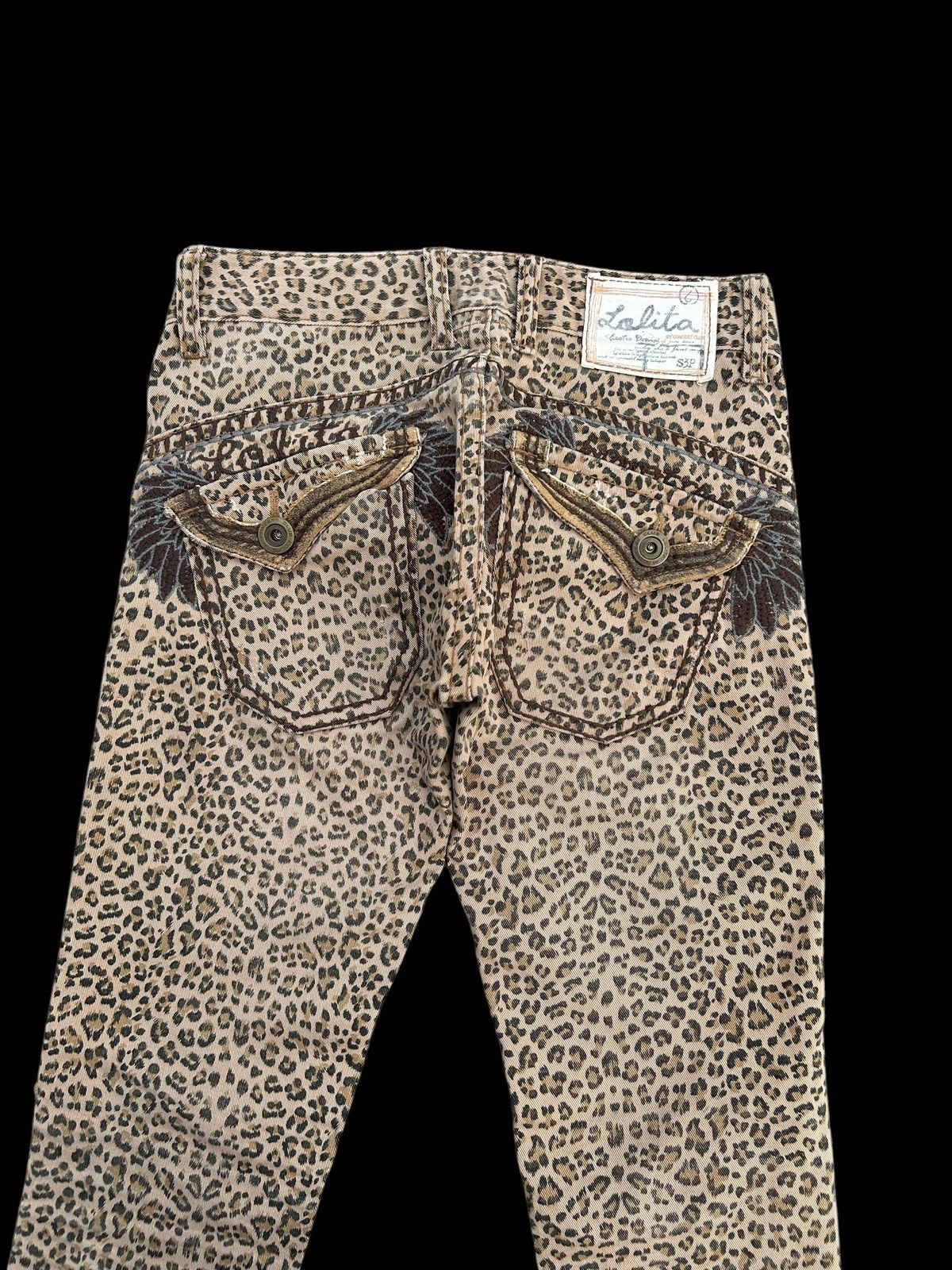 Kapital YOSHITOMO NARA LOLITA Exotic Leopard Distressed Denim Jeans Size US 29 - 6 Thumbnail
