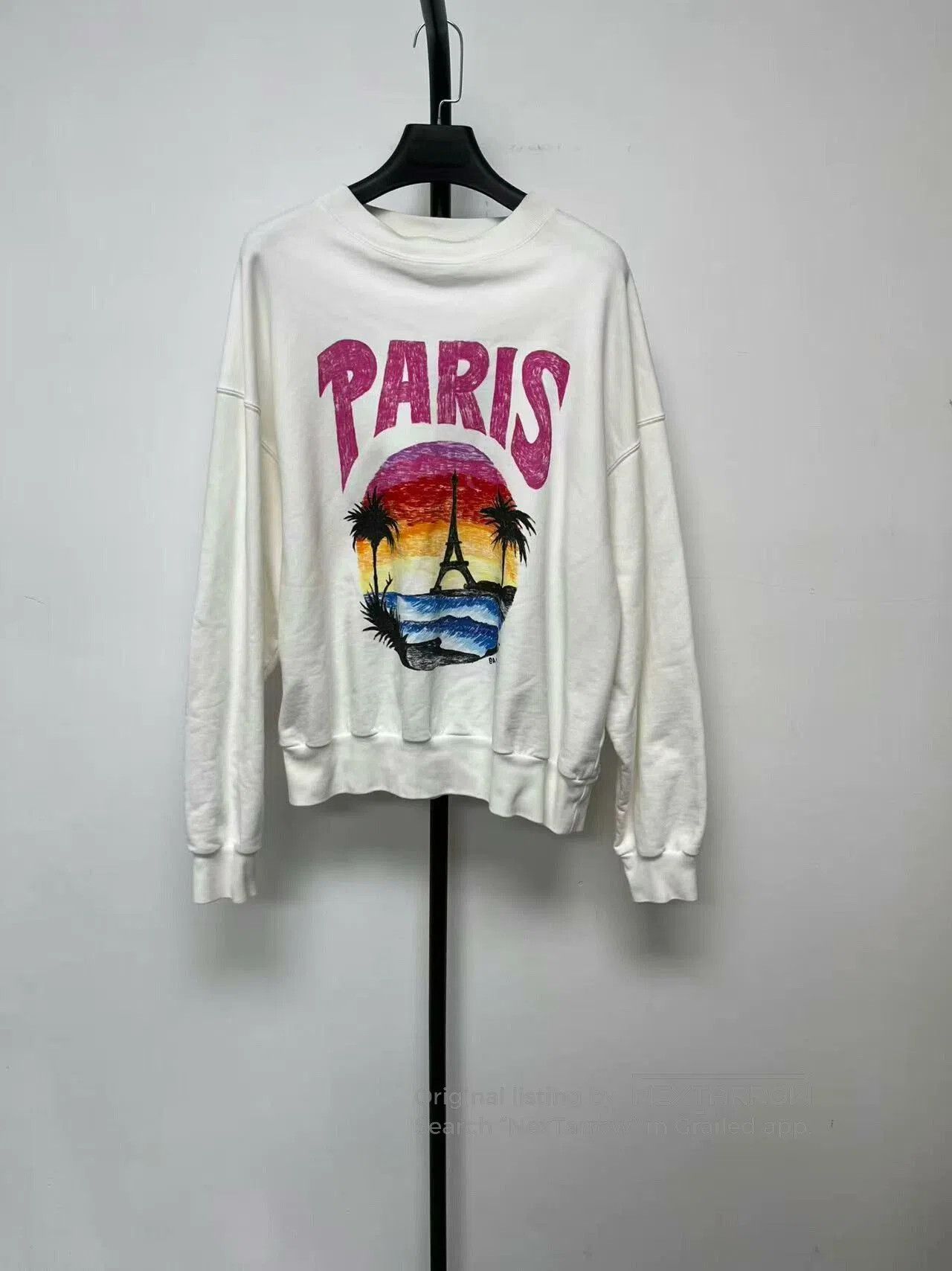 balenciaga paris graphic crewneck sweatshirt.