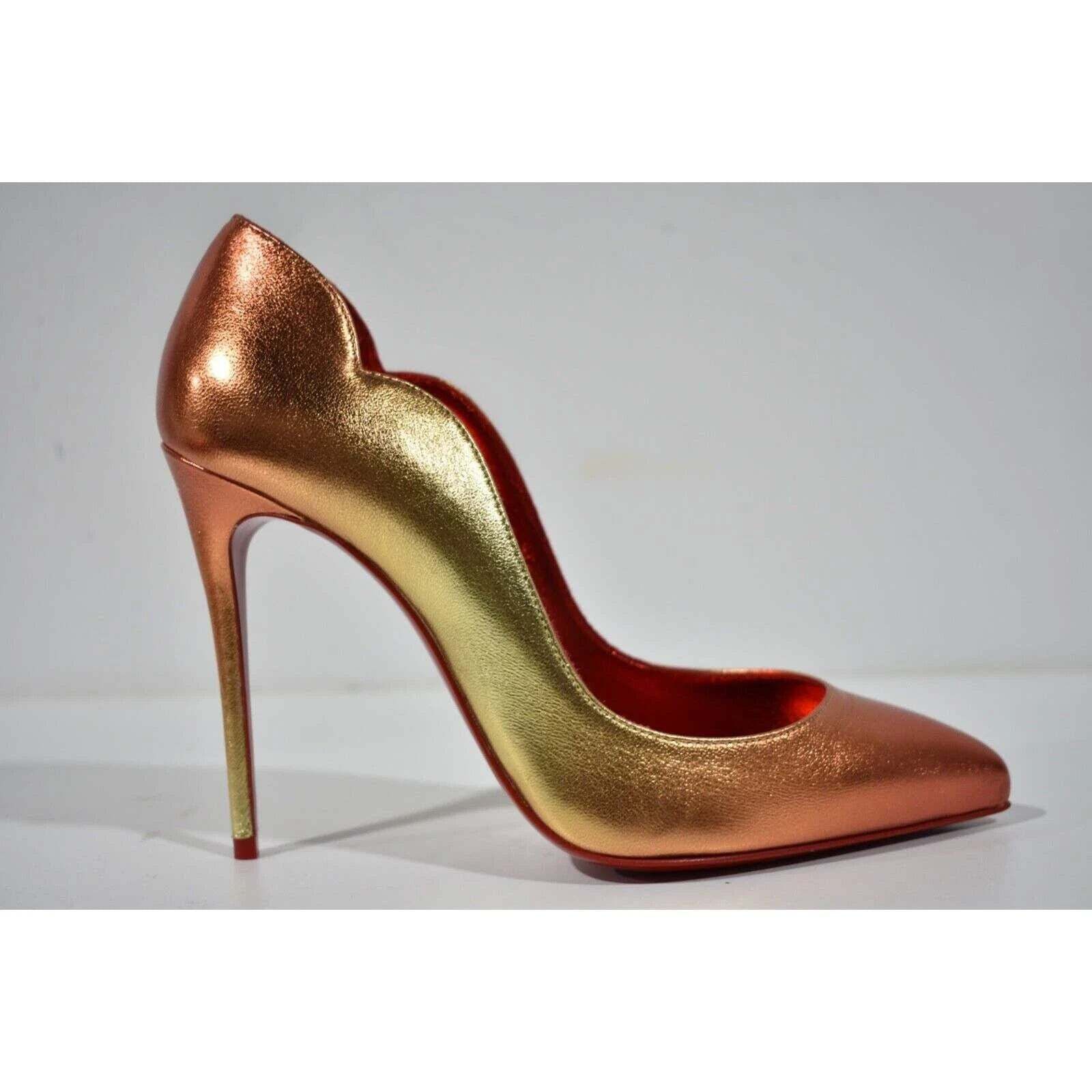 Christian Louboutin Hot Chick 100 Fiamma Orange Leather Pointed Toe Heel Pump 37 Size US 7 / IT 37 - 2 Thumbnail