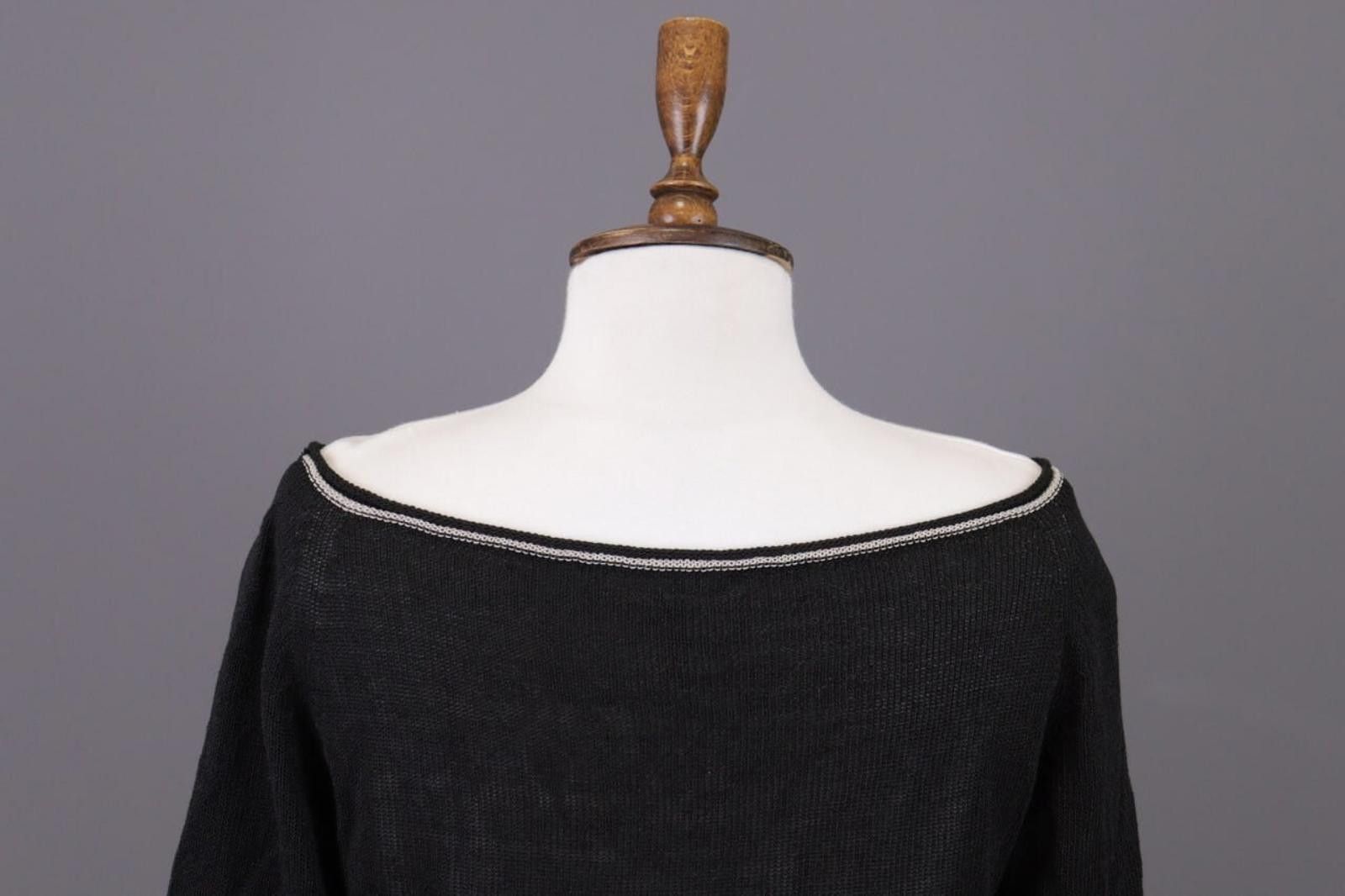 Designer Annette Gortz Black Lagenlook Linen Knit Sweater Size S Size S / US 4 / IT 40 - 10 Thumbnail