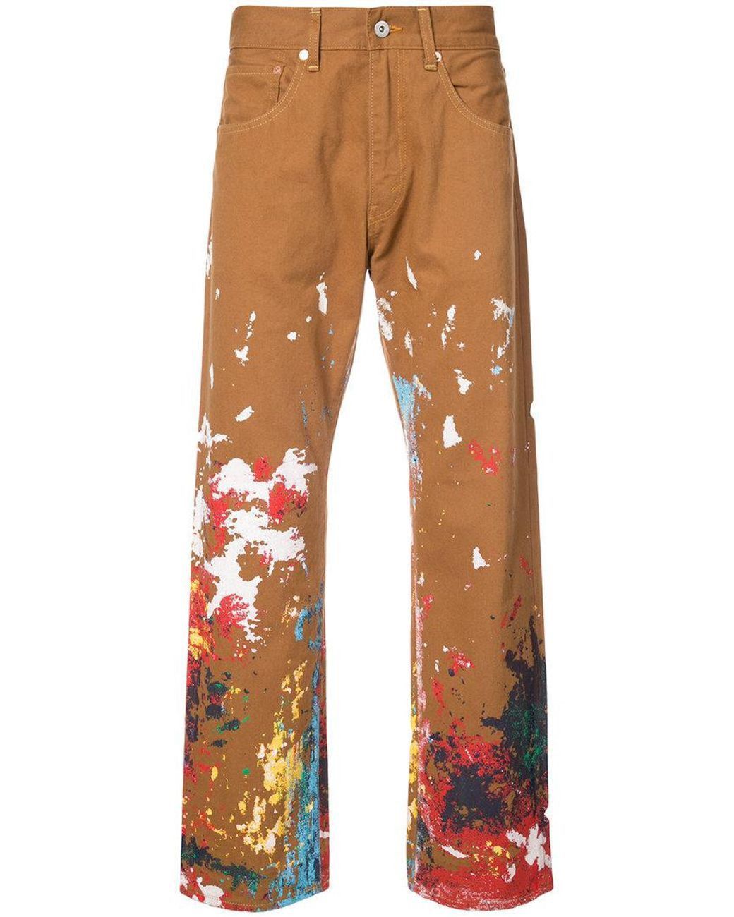 Other Levis x Junya Watanabe CDG Paint Splatter Brown Jeans Size US 37 - 1 Thumbnail