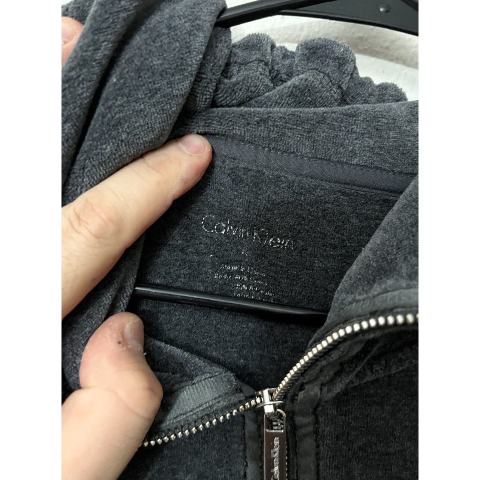Calvin Klein CALVIN KLEIN Performance Sweatshirt Women L Gray Quick Dry Velour Full Zip Funnel Neck Womens Size L / US 10 / IT 46 - 3 Thumbnail