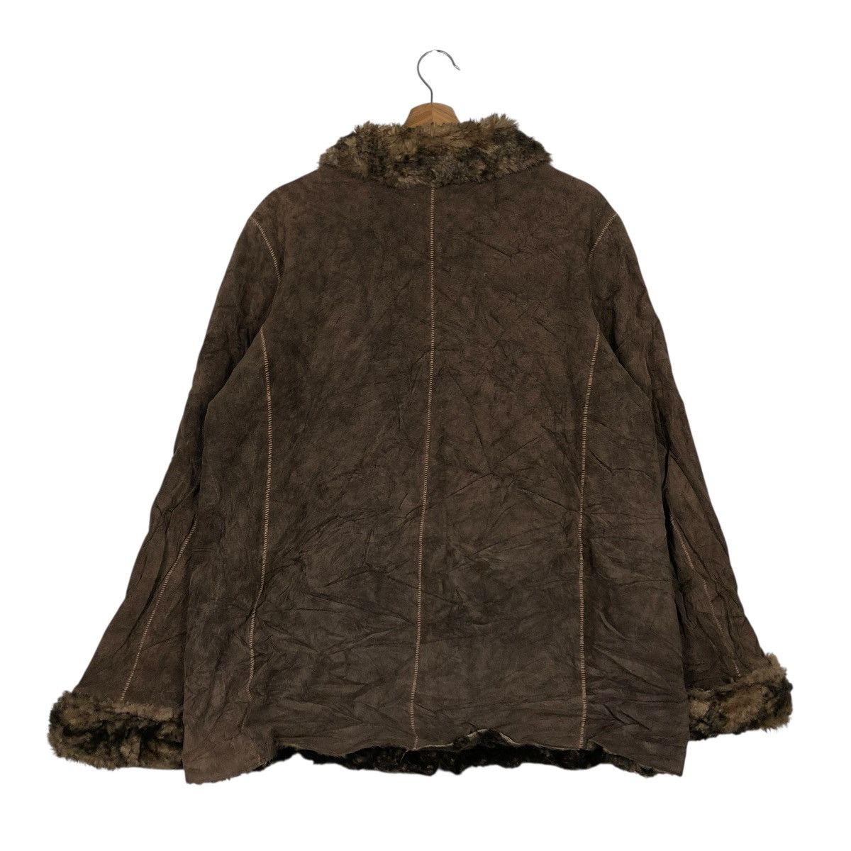 Japanese Brand 🔥VINTAGE LEATHER JACKET BLANKET FUR NY COMPANY ISSEY MIYAKE Size US XL / EU 56 / 4 - 10 Thumbnail