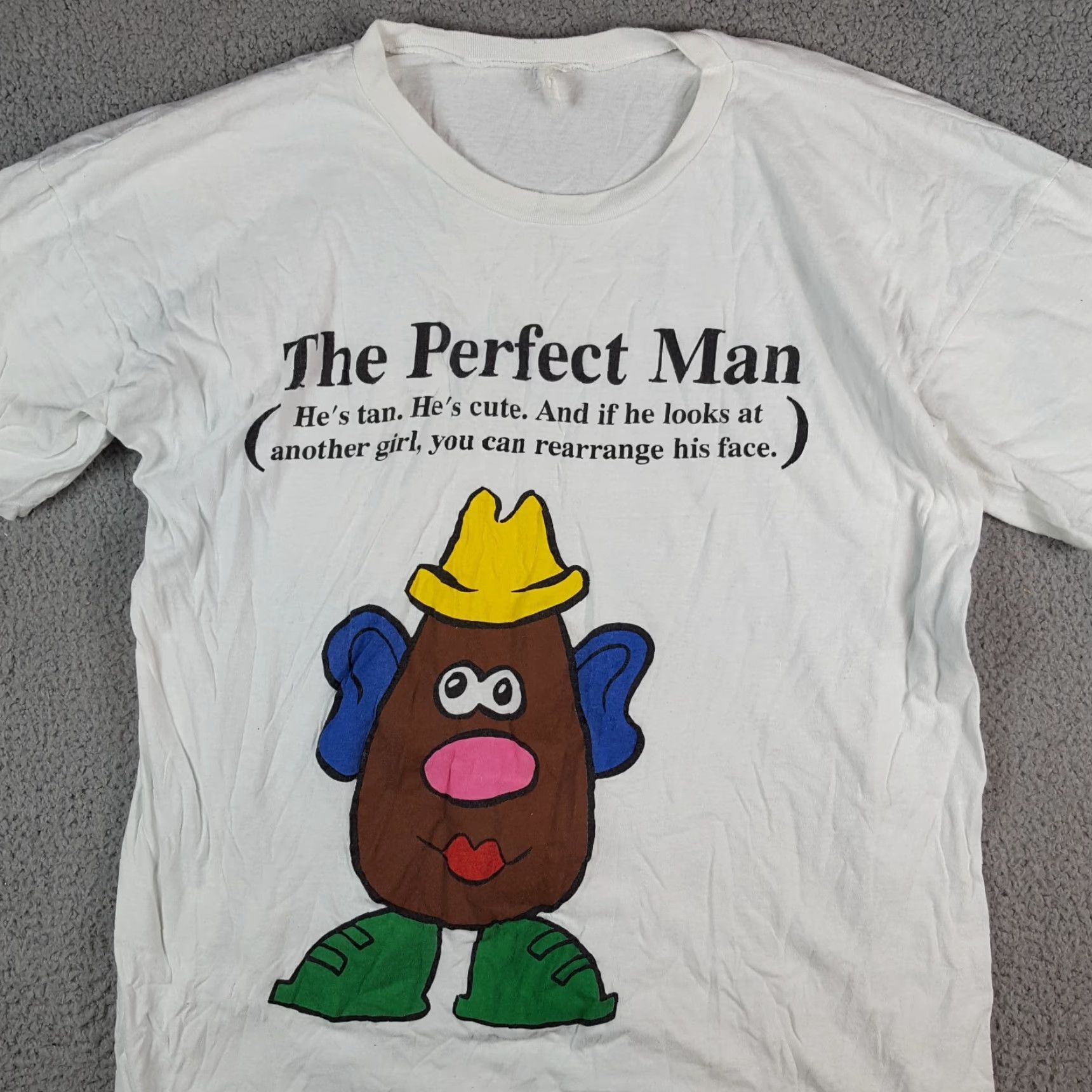 Vintage Vintage 80s Mr Potato Head Perfect Man Women's Size XL Funny Cartoon T Shirt Top Size XL / US 12-14 / IT 48-50 - 2 Thumbnail