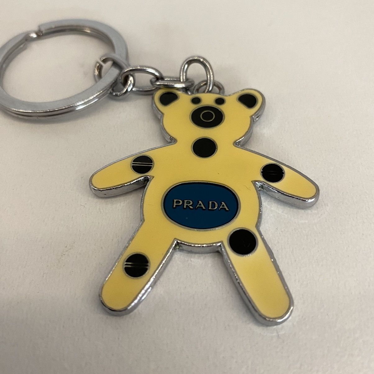 Prada Teddy Bear Prada Logo Metal Keyring Key Holder Keychain Size ONE SIZE - 4 Thumbnail