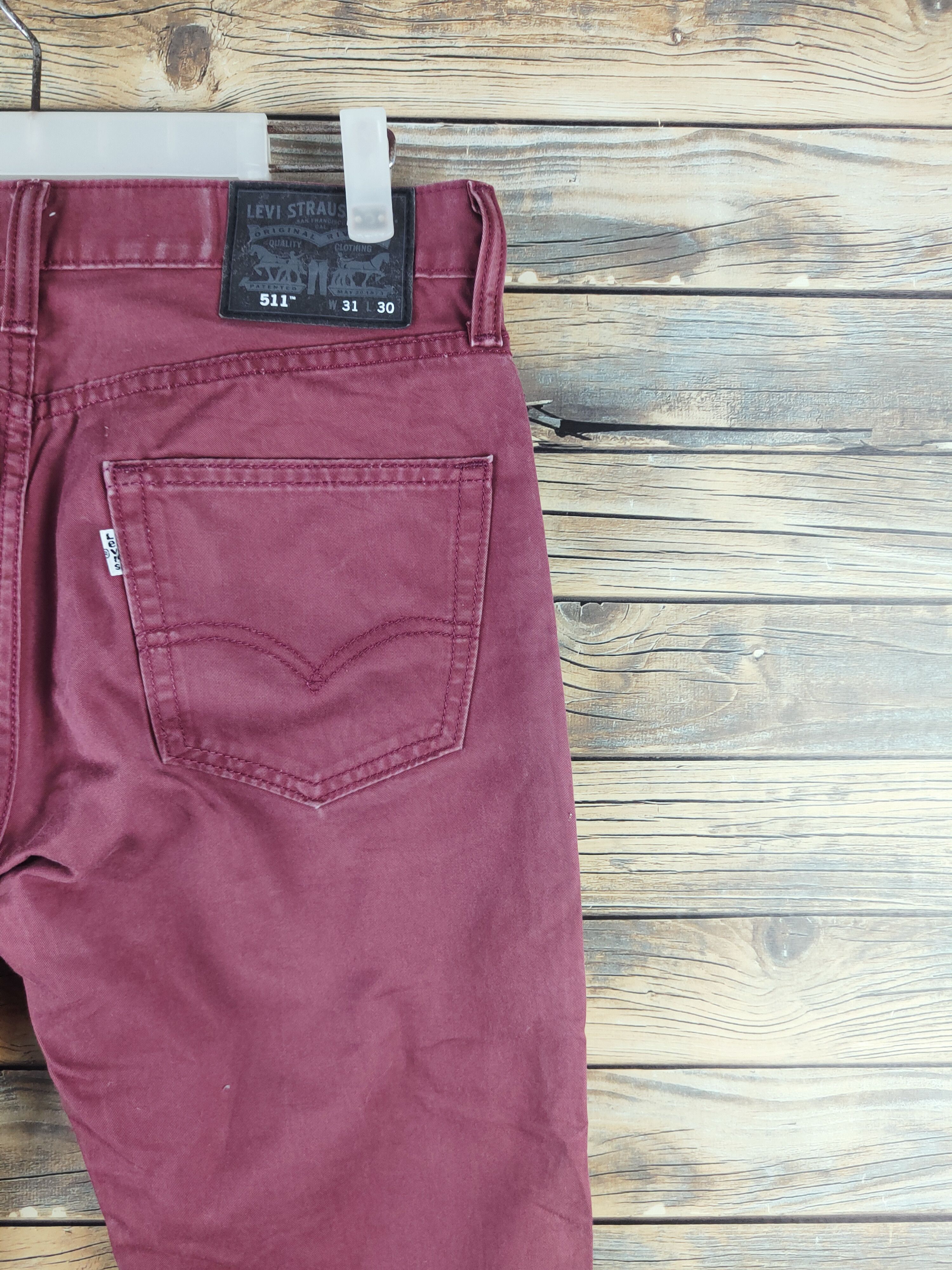 Levi's 511 Levi's Maroon Multipocket Casual Pants #S2807 Size US 31 - 11 Thumbnail