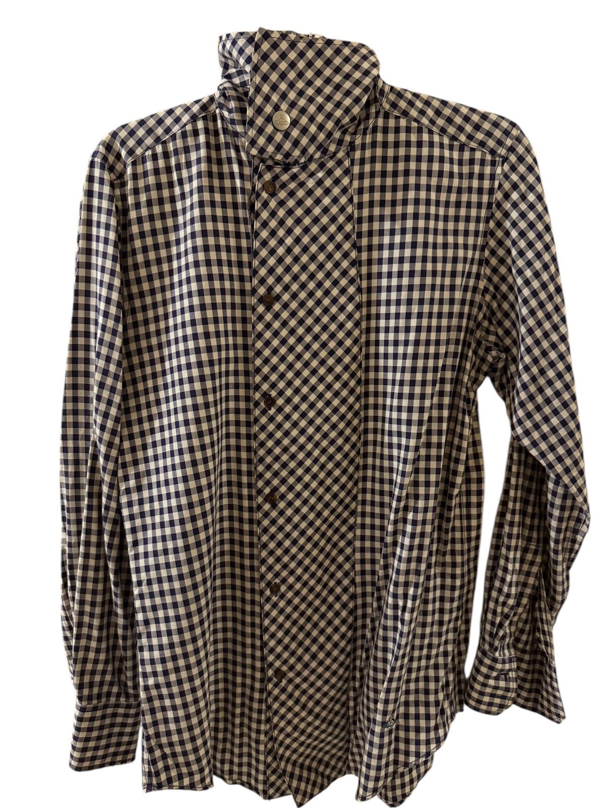 Vivienne Westwood Vivienne Westwood Men’s Navy & White Gingham Shirt Size US S / EU 44-46 / 1 - 1 Thumbnail