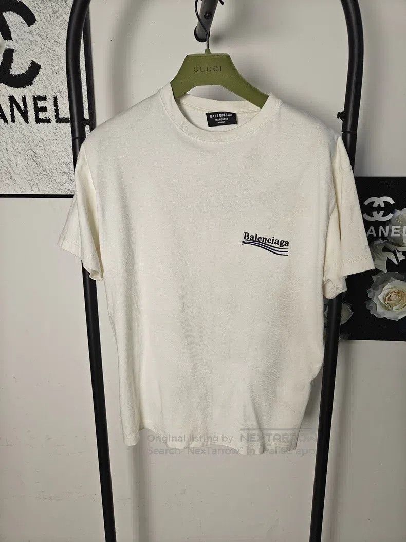 Balenciaga Balenciaga Embroidered Wave Short Sleeve T-Shirt Size US S / EU 44-46 / 1 - 1 Thumbnail